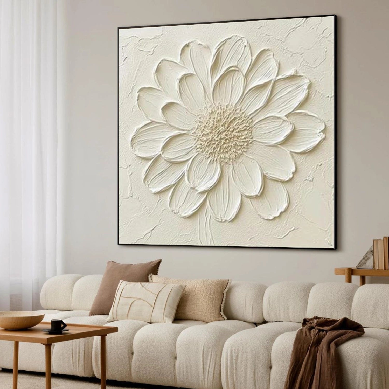 Minimalist Flower And Tree Textured Canvas Art #MF170