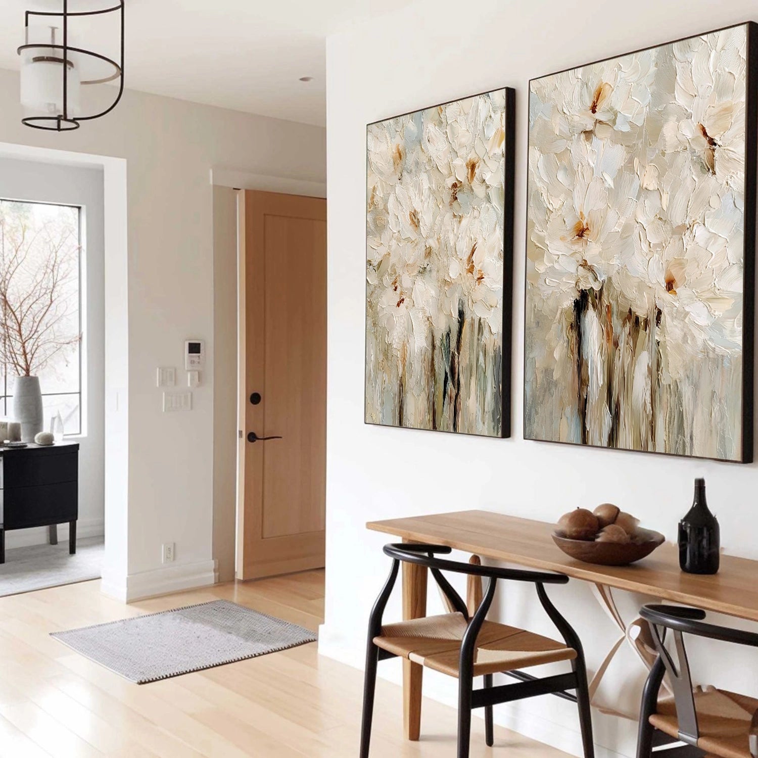 Abstract Flower And Tree Textured Canvas Art Set of 2 #MF183