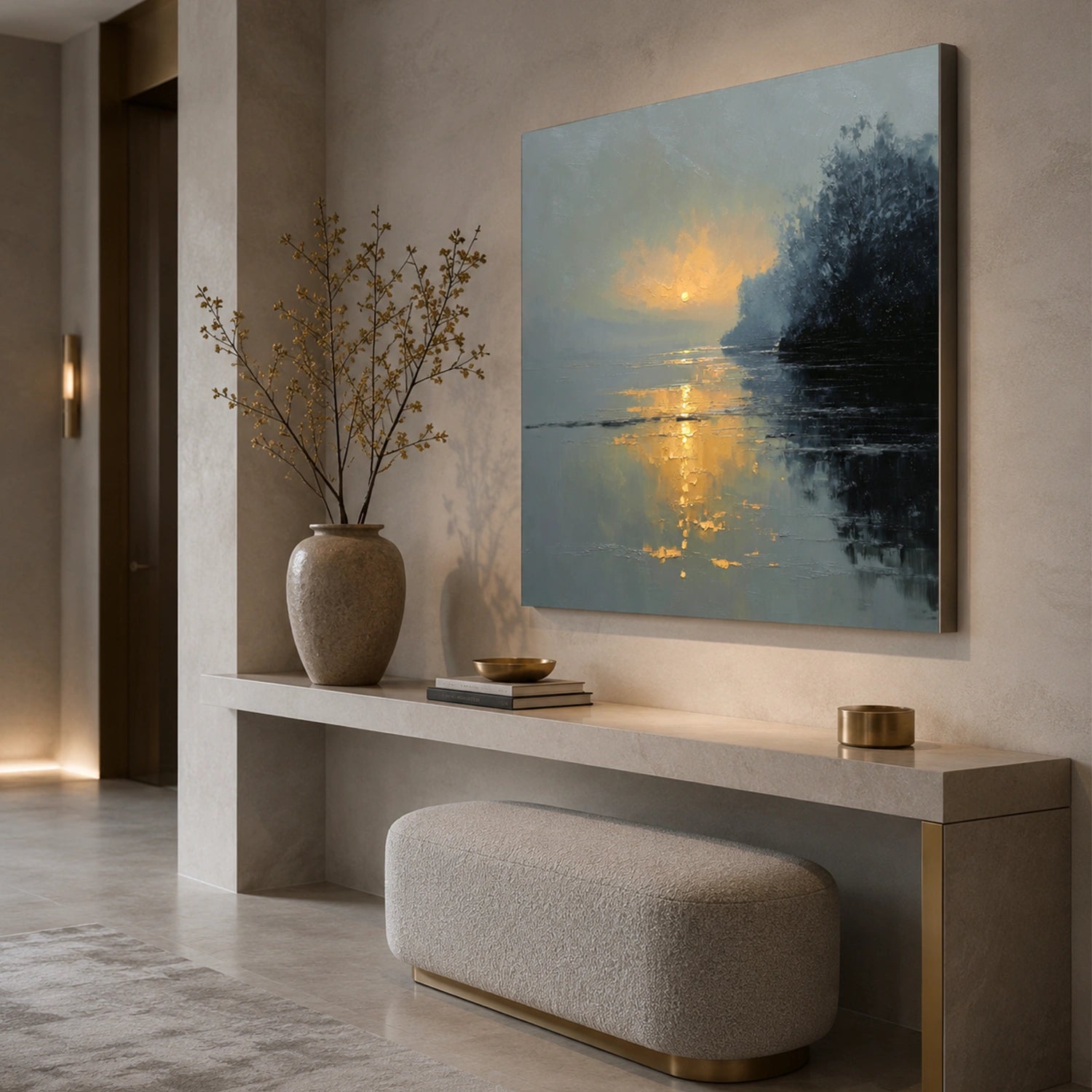 Abstract Ocean And Sky Canvas Art #OC199