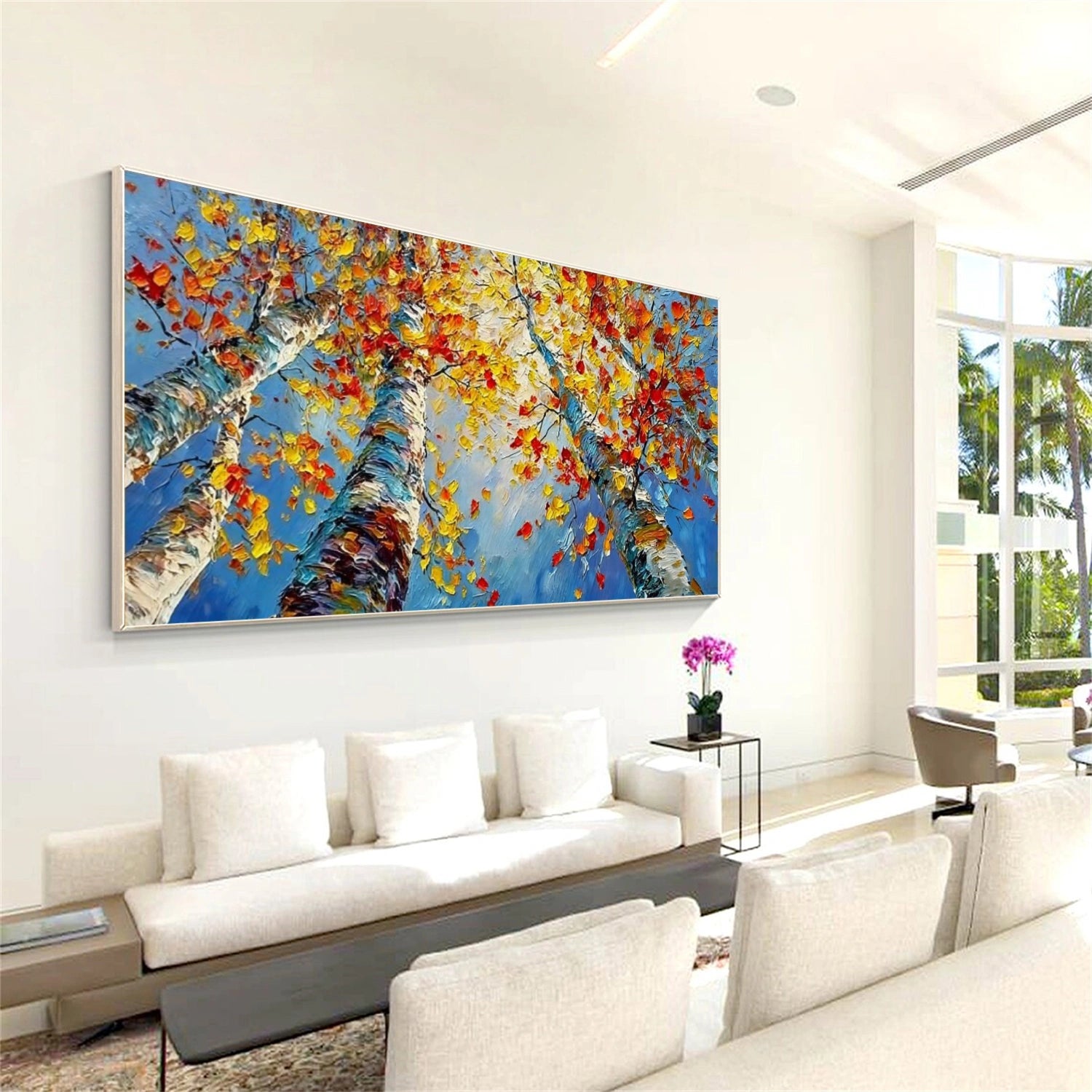 Abstract Flower And Tree Textured Canvas Art #MF110