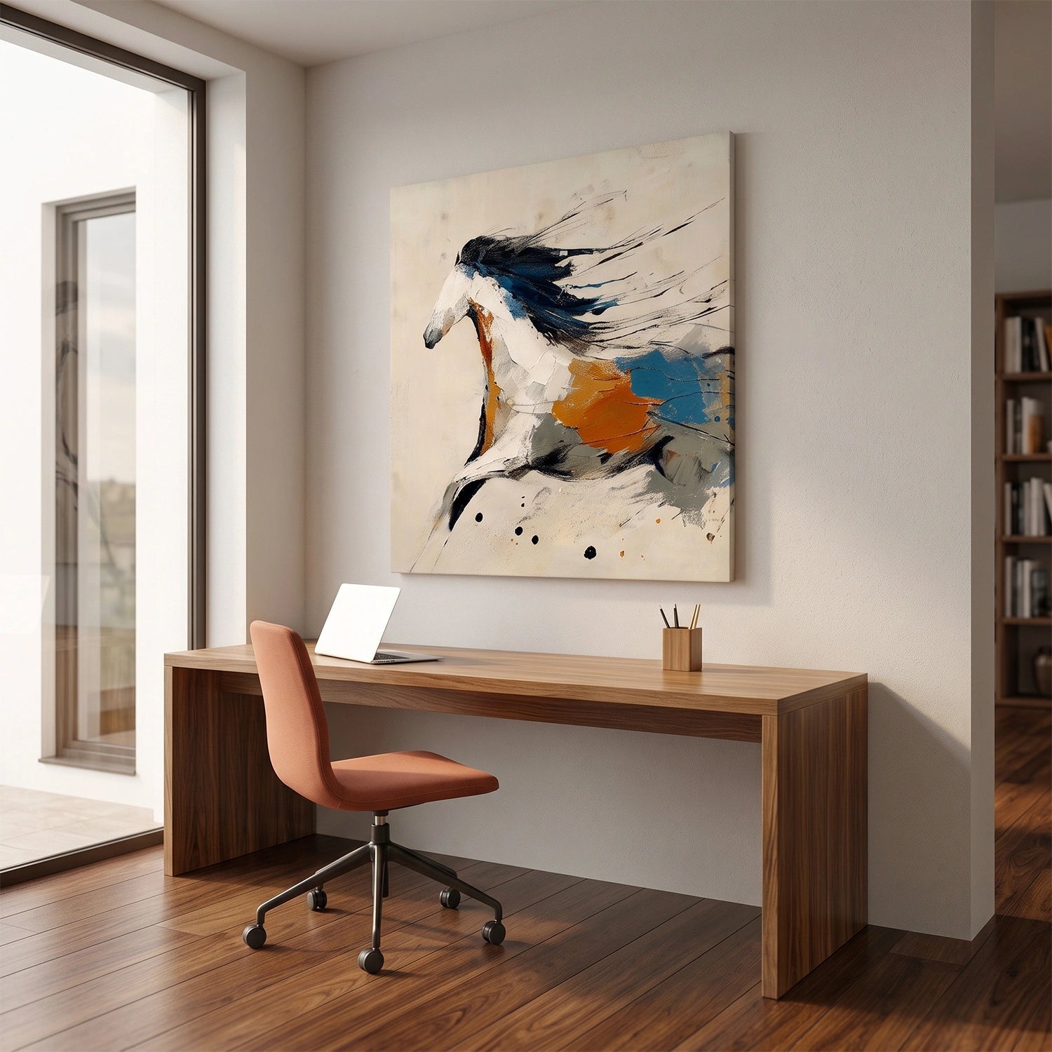 Abstract Animal Horse Canvas Art #DW144