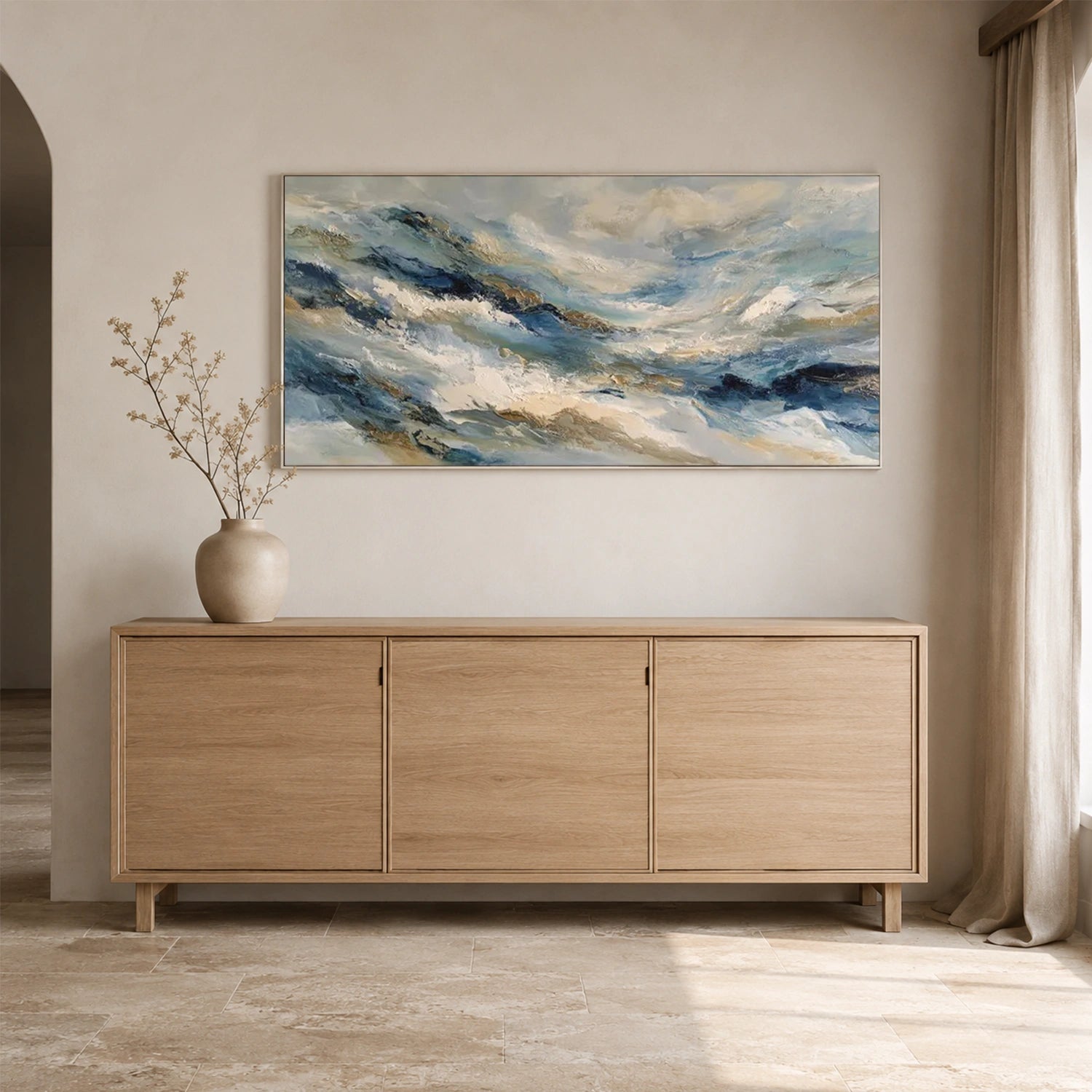 Abstract Ocean And Sky Canvas Art #OC222