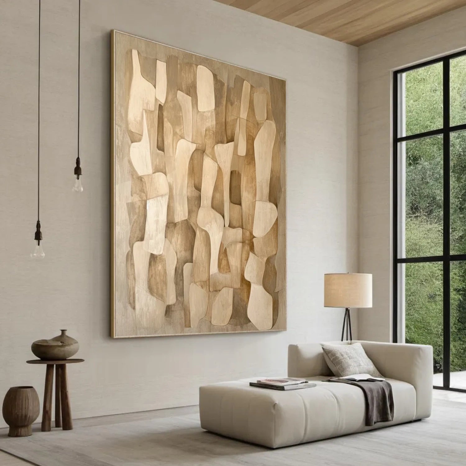 Beige and Brown Abstract Wall Art #VA152