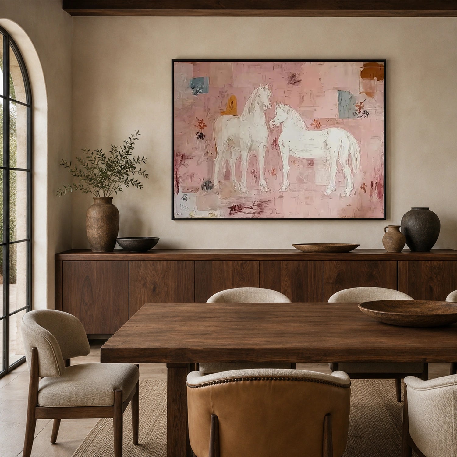 Abstract Animal Horse Canvas Art #DW158