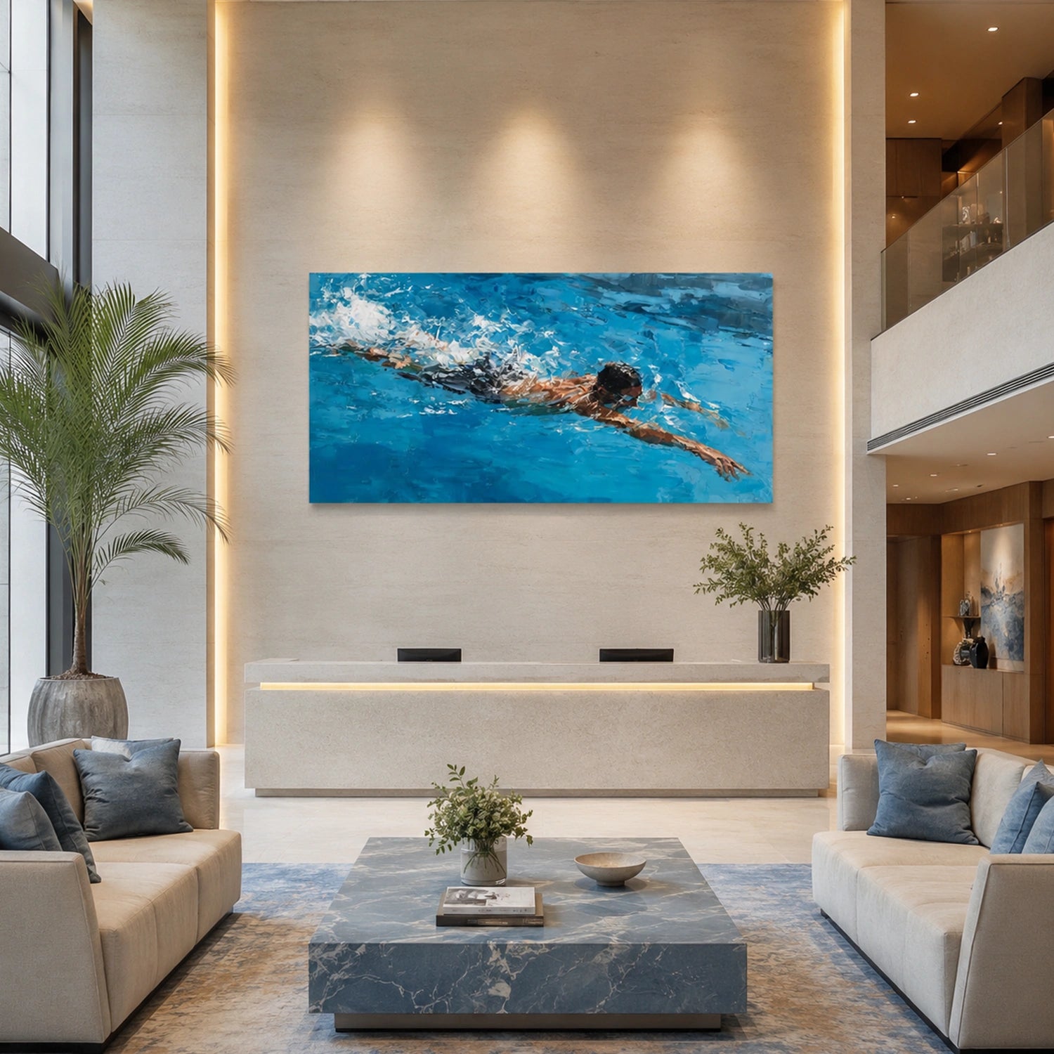 Swimming Sport Canvas Painting #PB101