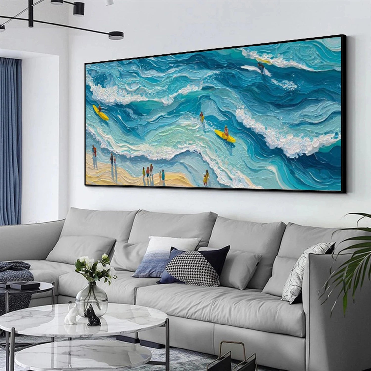 Surfing Sport Textured Canvas Painting #PB079