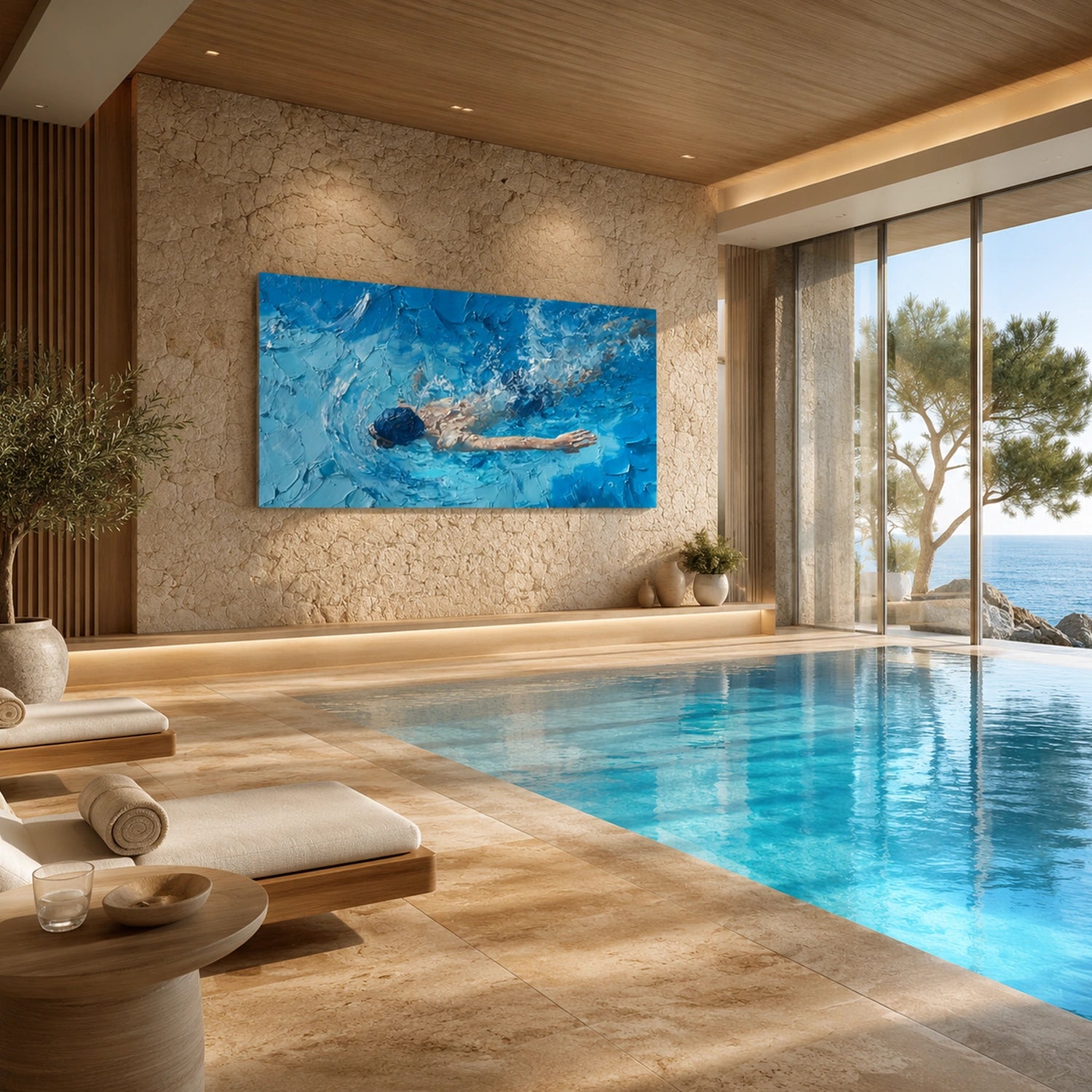 Swimming Sport Canvas Painting #PB098