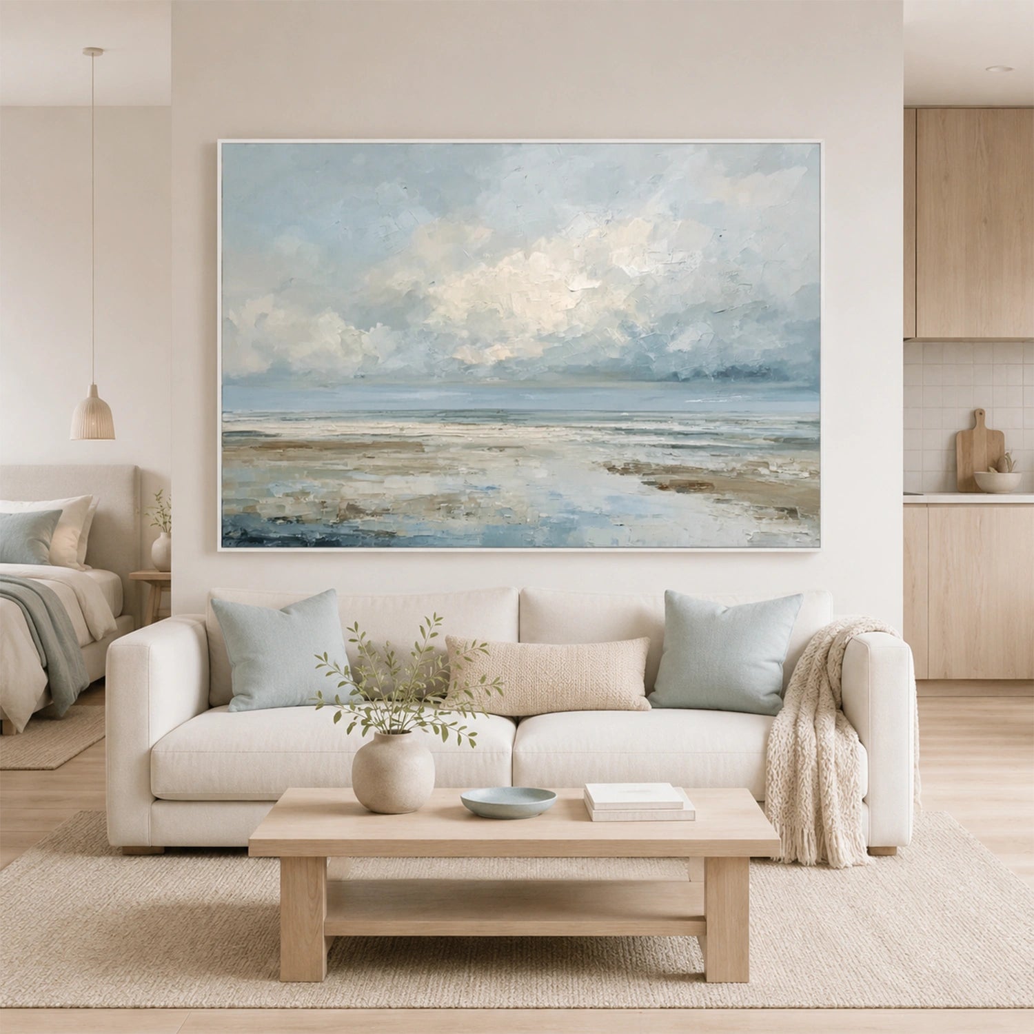 Abstract Ocean And Sky Canvas Art #OC212