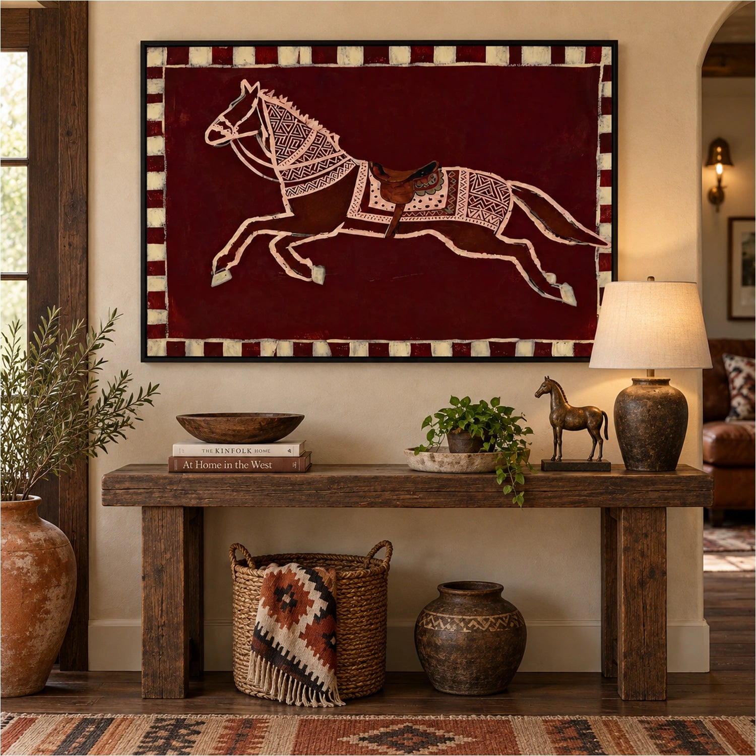Abstract Animal Horse Canvas Art #DW160