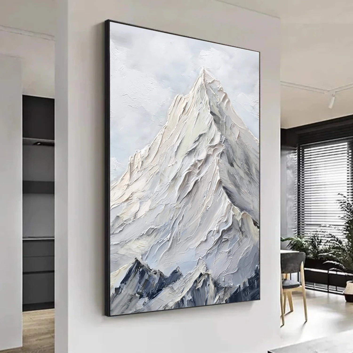 Minimalist Mountain Textured Canvas Art #BT054