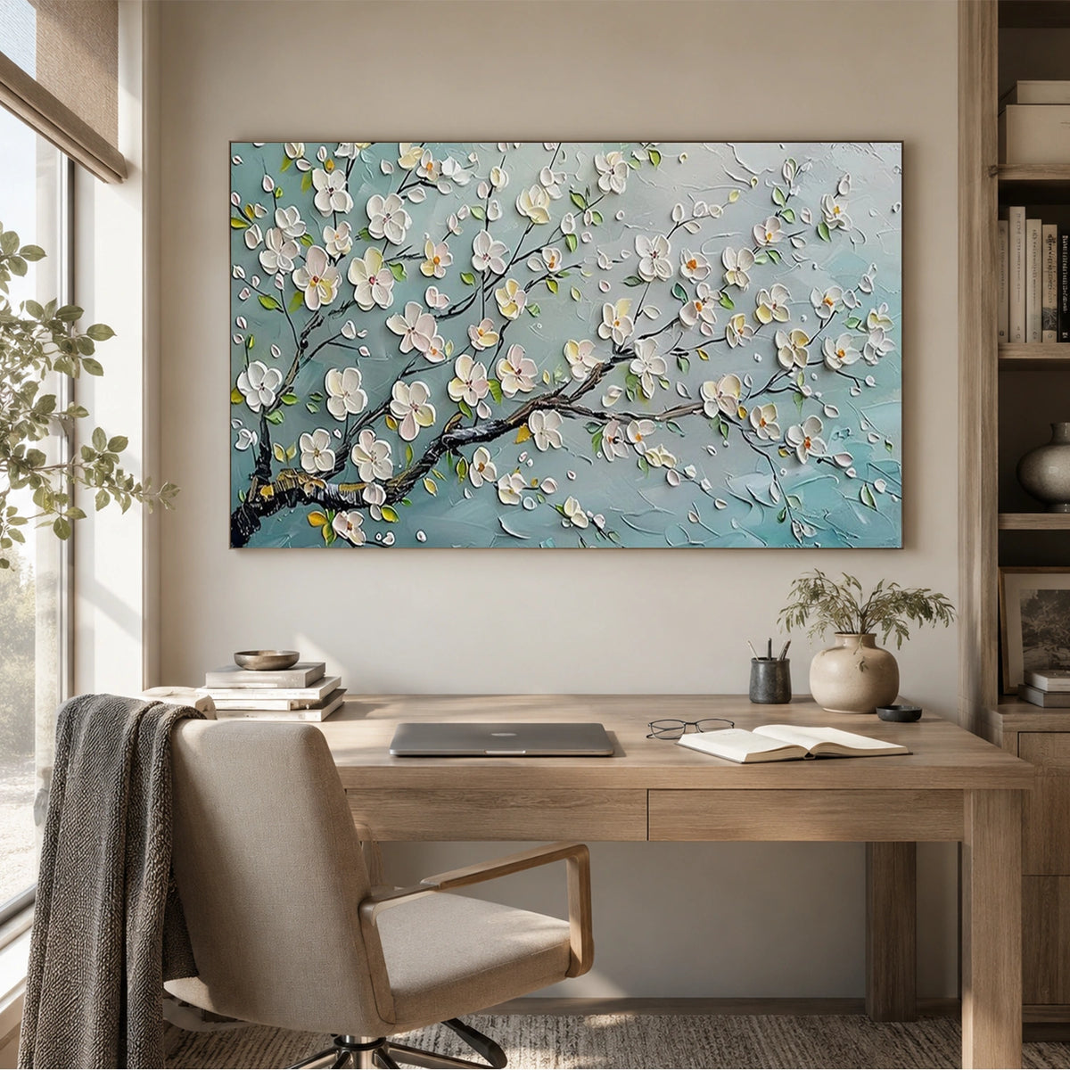 Abstract Flower And Tree Textured Canvas Art #MF219