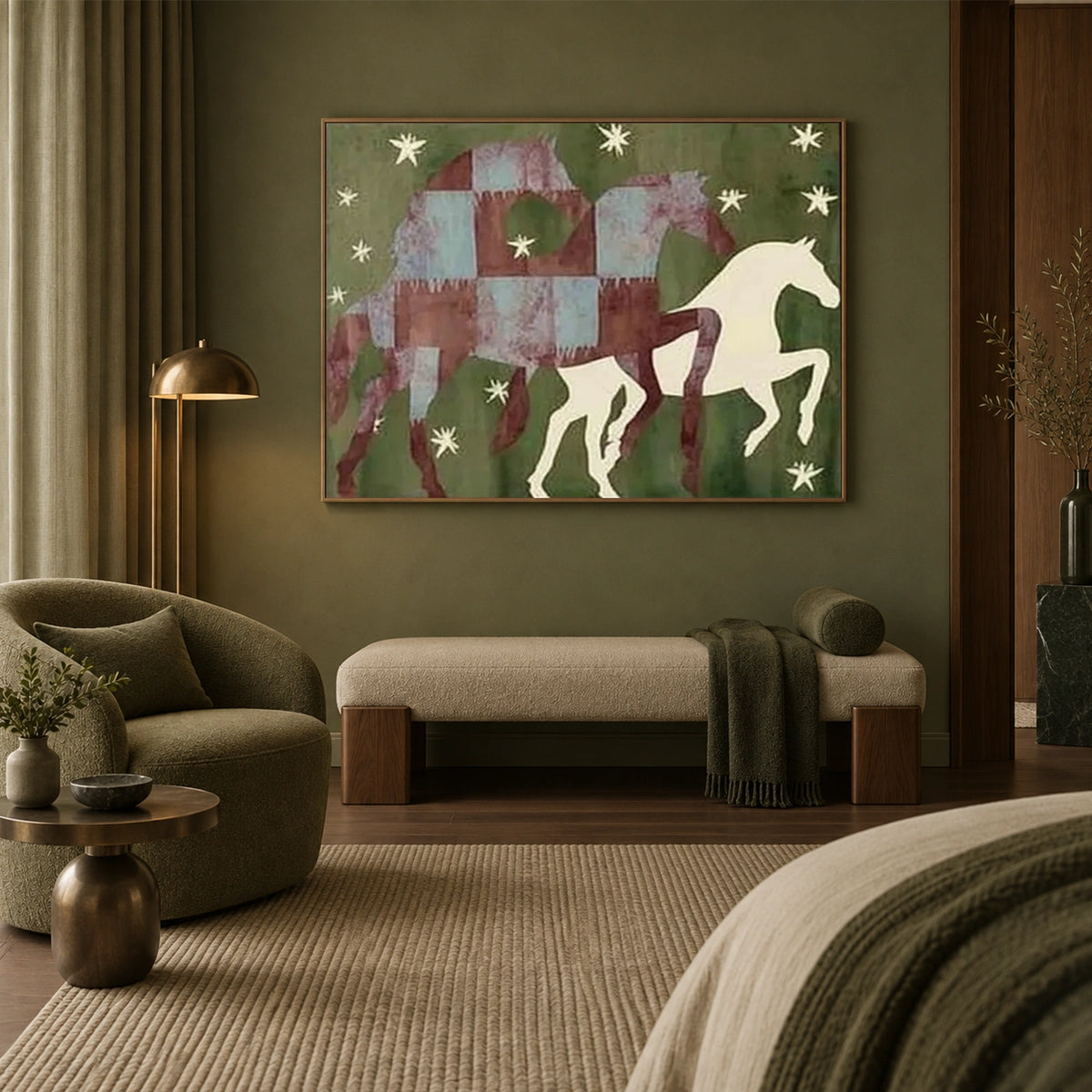 Abstract Animal Horse Canvas Art #DW167