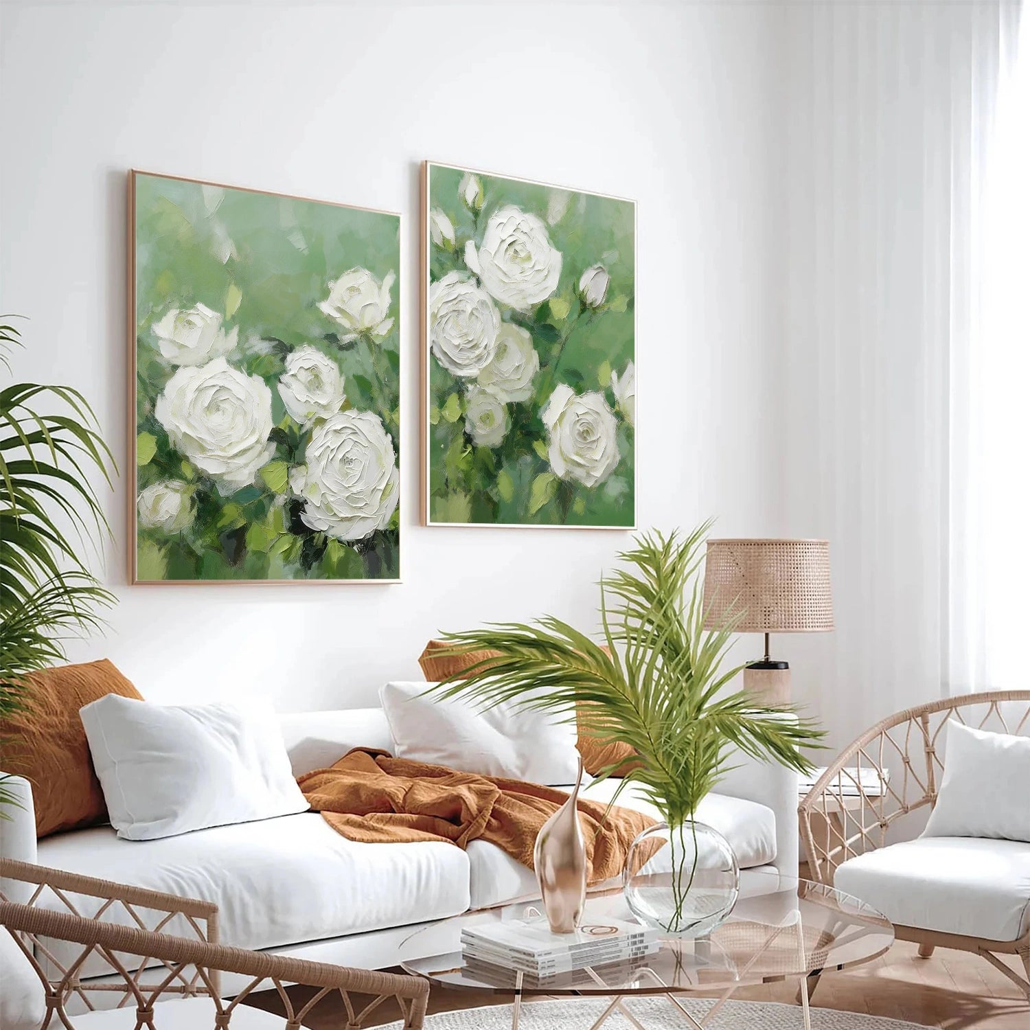 Abstract Flower And Tree Textured Canvas Art  Set of 2 #MF165