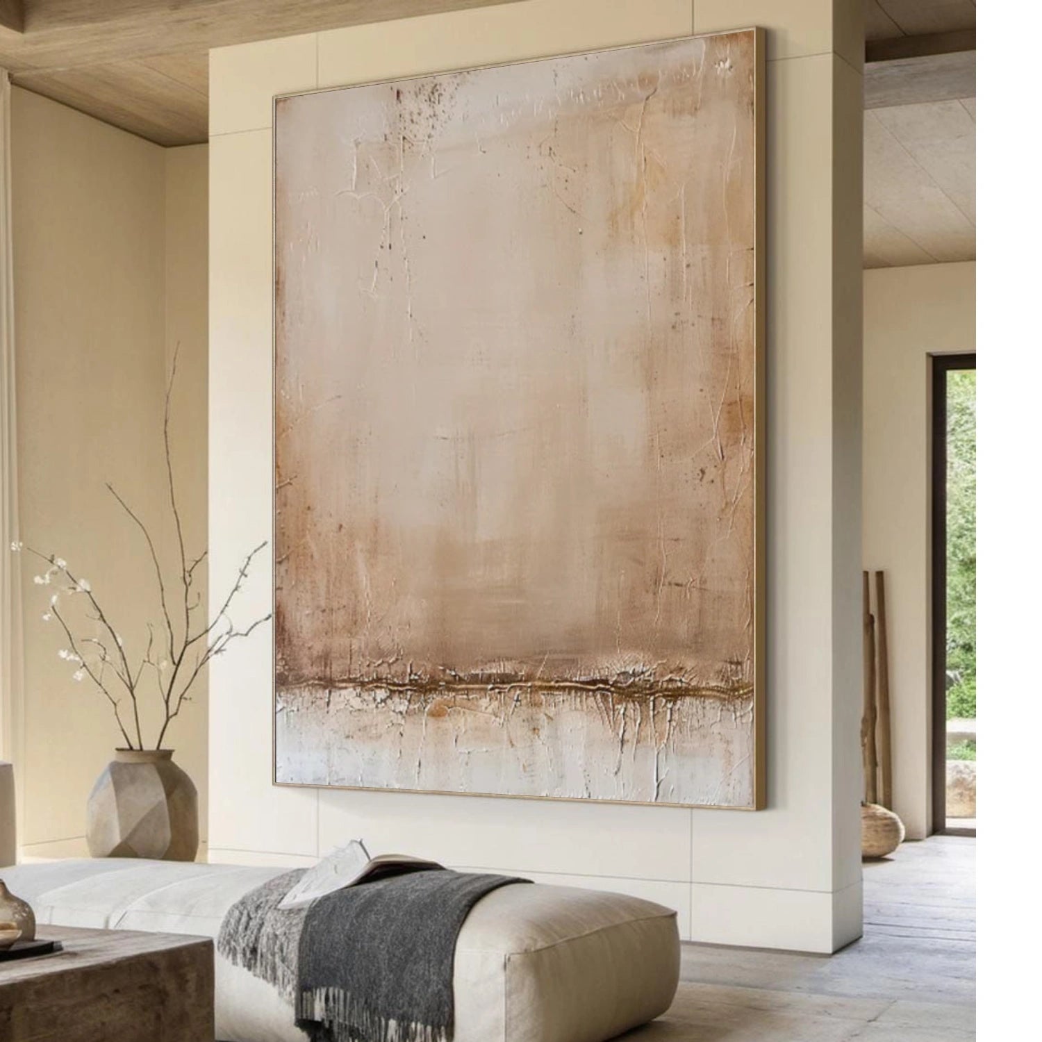 Beige and Brown Abstract Wall Art #VA113