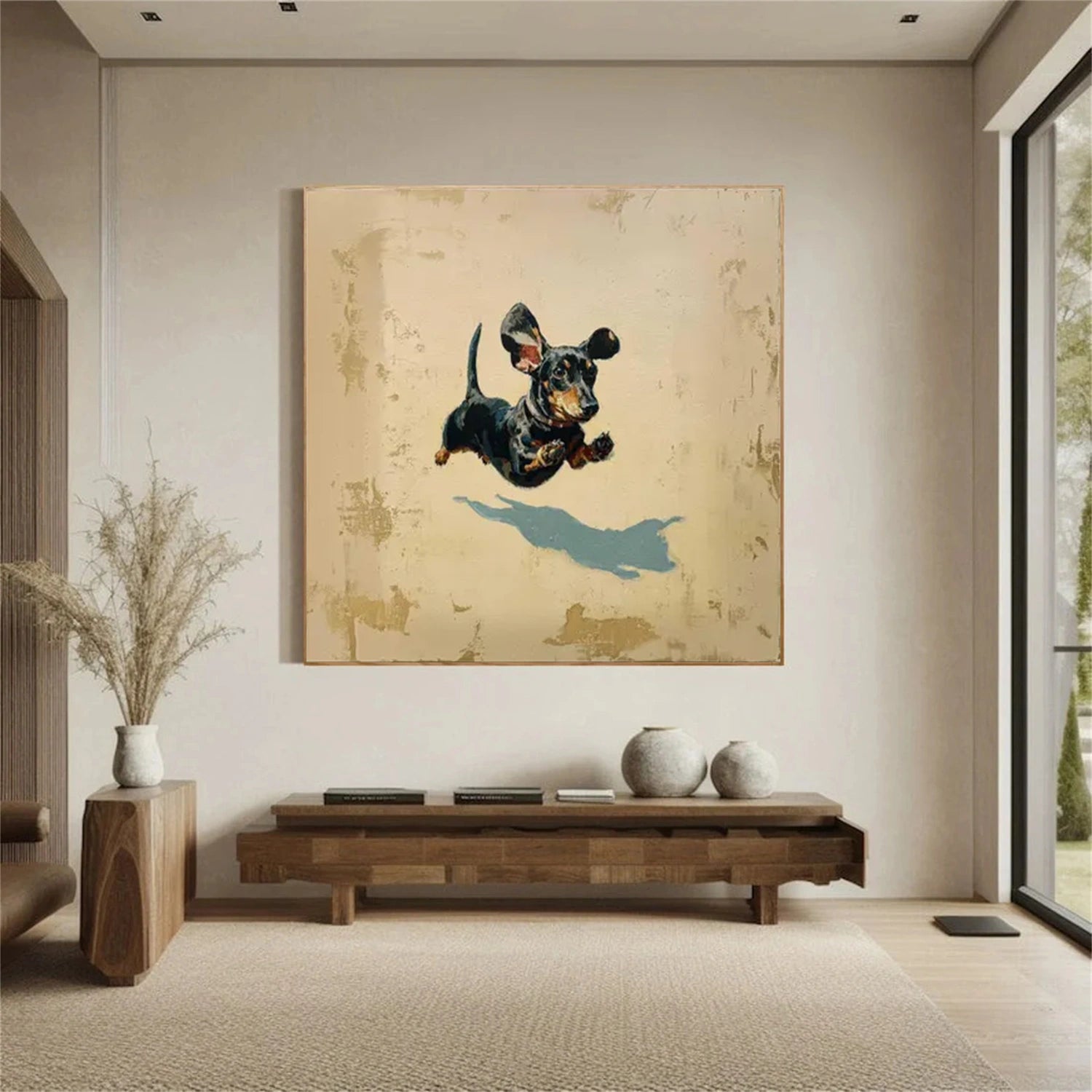 Abstract Animal Dog Canvas Art #DW102