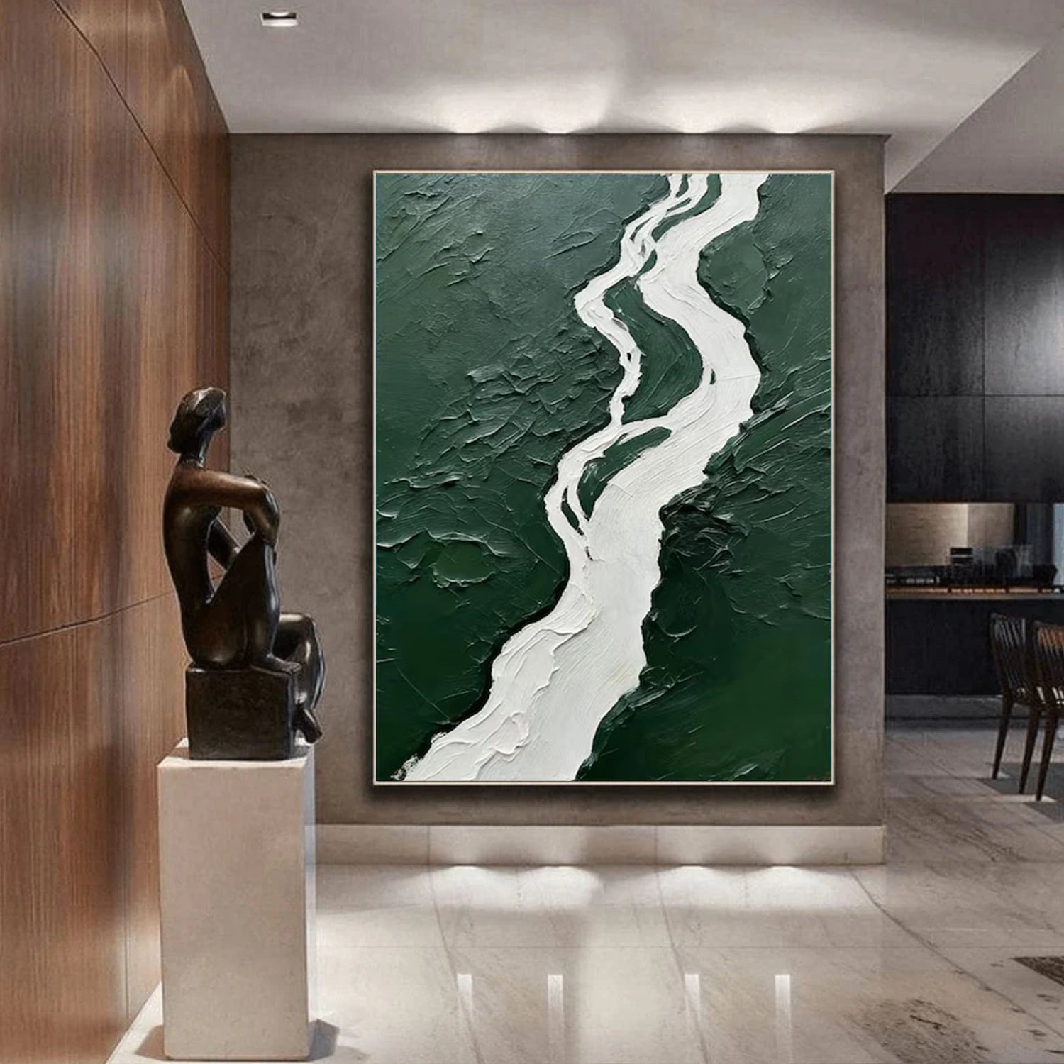 Green Minimalist Textured Canvas Art #WM127