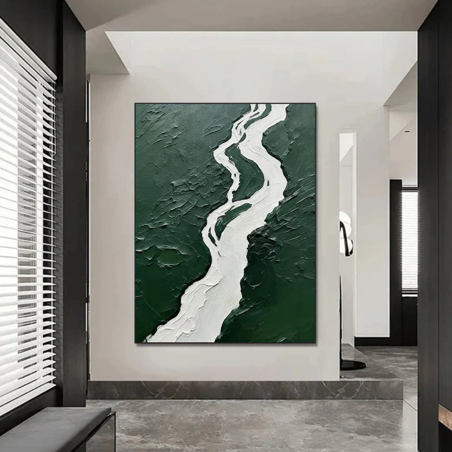 Green Minimalist Textured Canvas Art #WM127