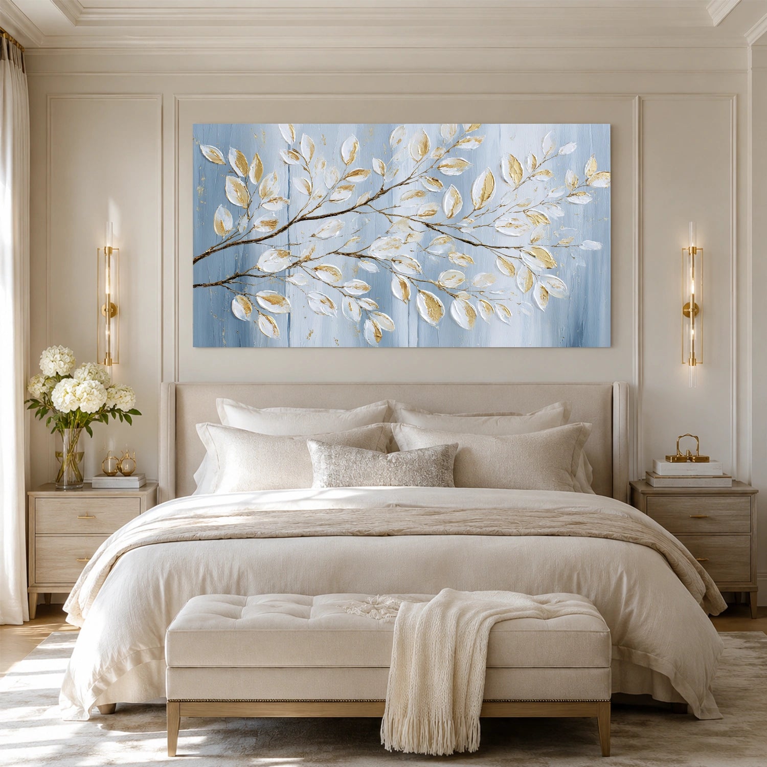 Abstract Flower And Tree Textured Canvas Art #MF200