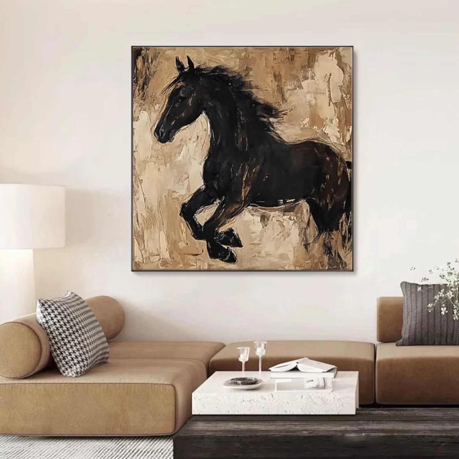 Abstract Animal Horse Canvas Art #DW094