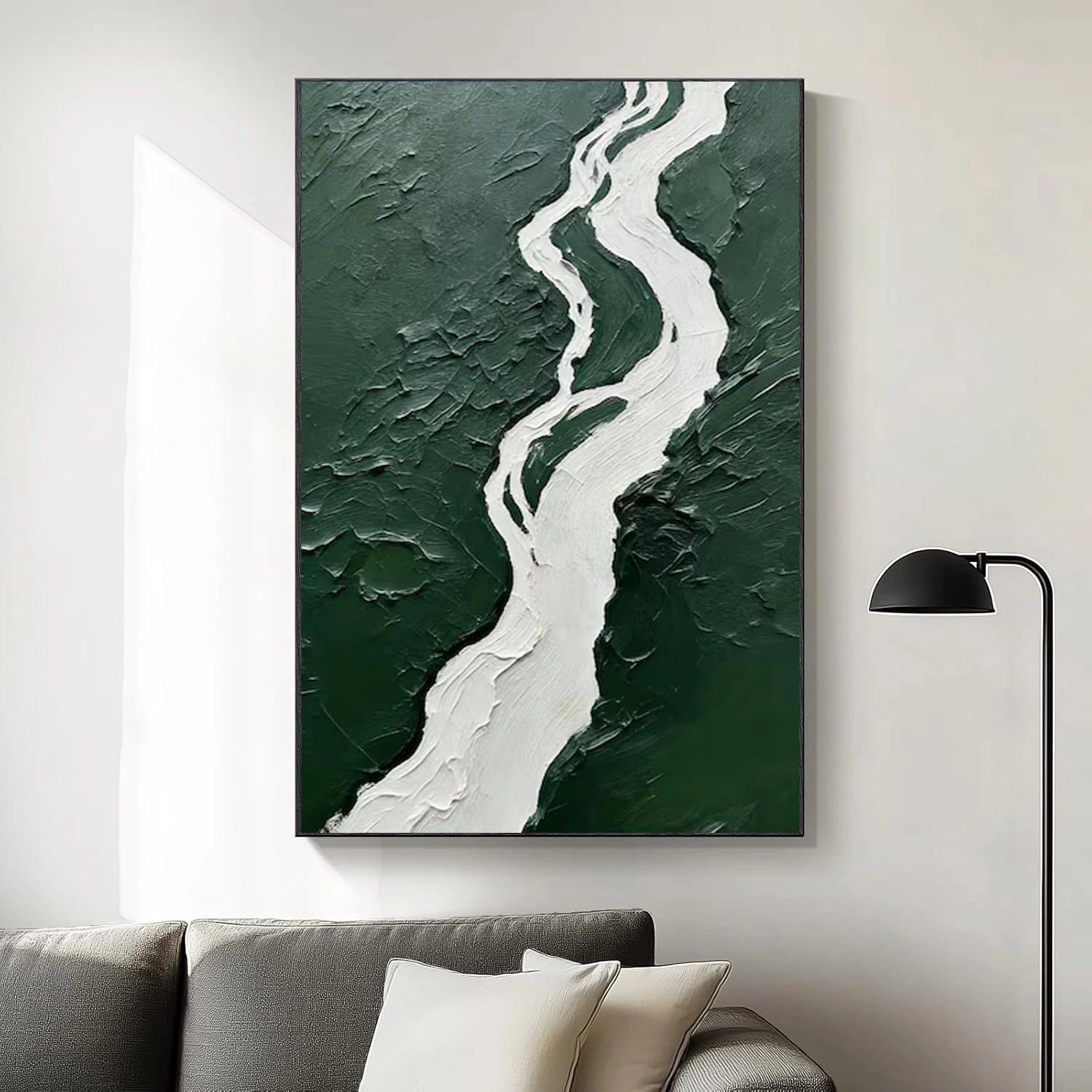Green Minimalist Textured Canvas Art #WM127