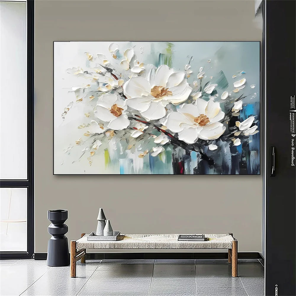 Abstract Flower And Tree Textured Canvas Art #MF062