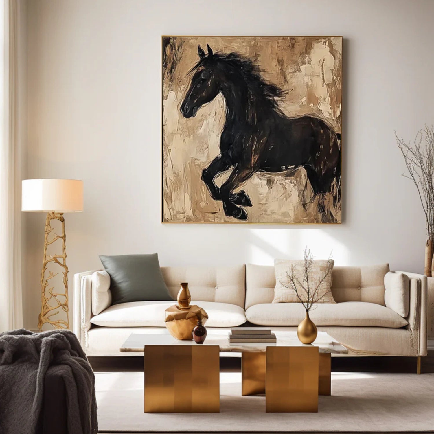 Abstract Animal Horse Canvas Art #DW094