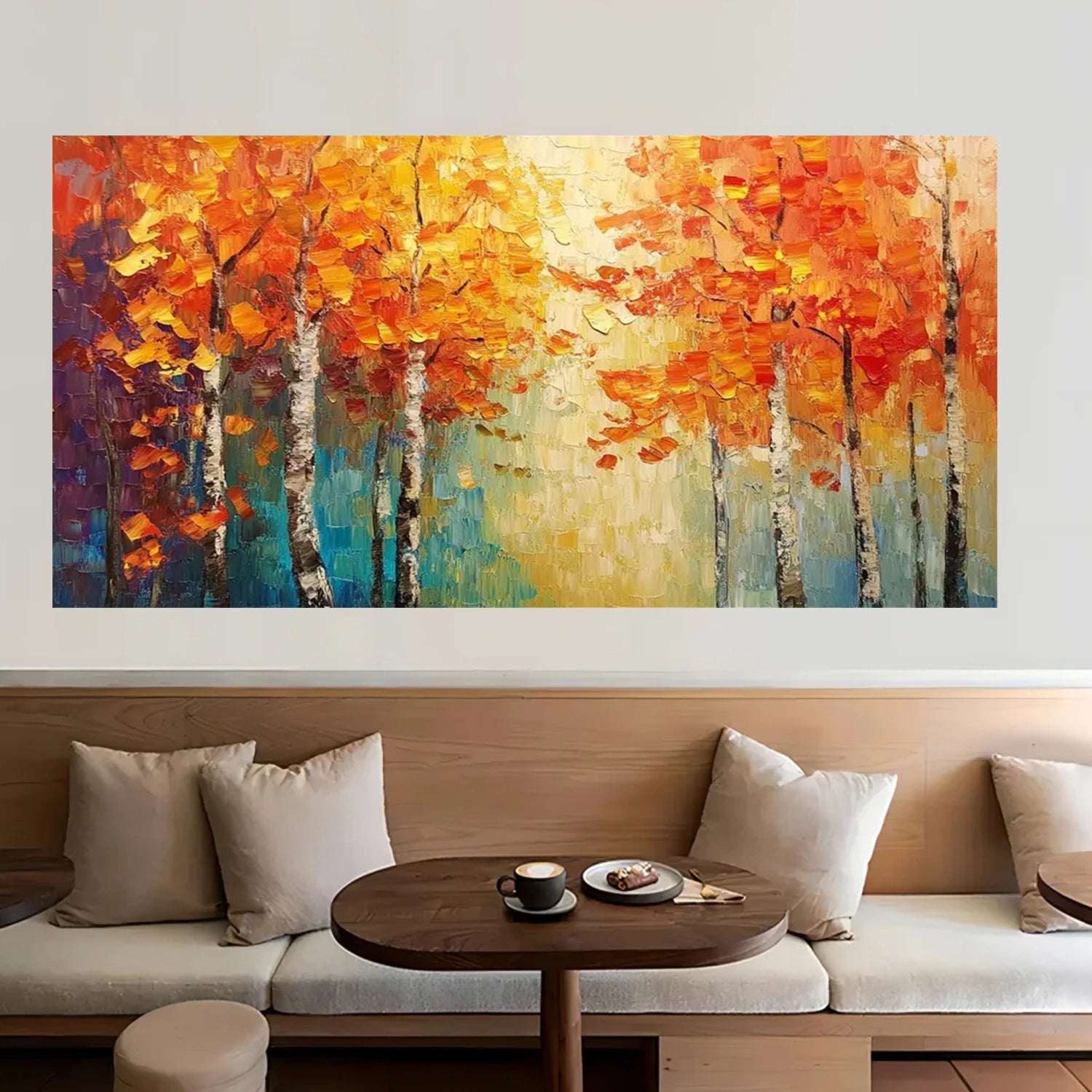 Abstract Flower And Tree Textured Canvas Art  #MF137