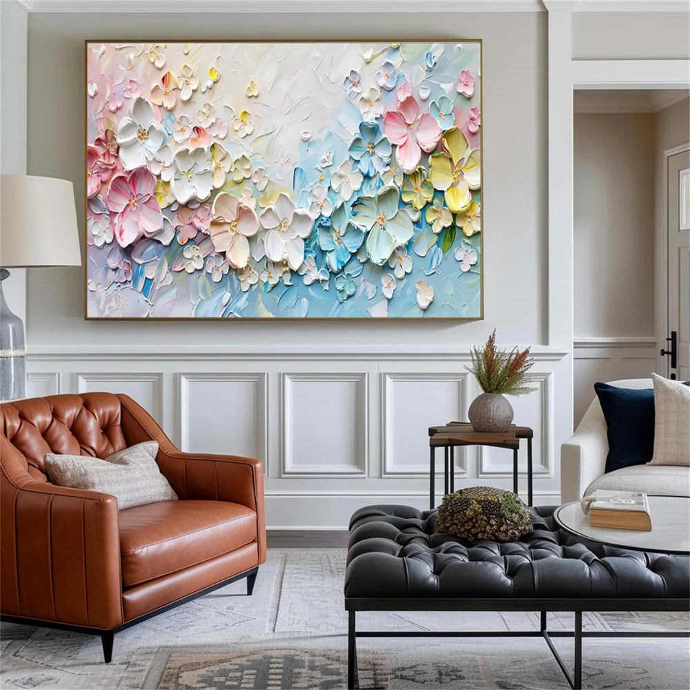 Abstract Flower And Tree Textured Canvas Art #MF006