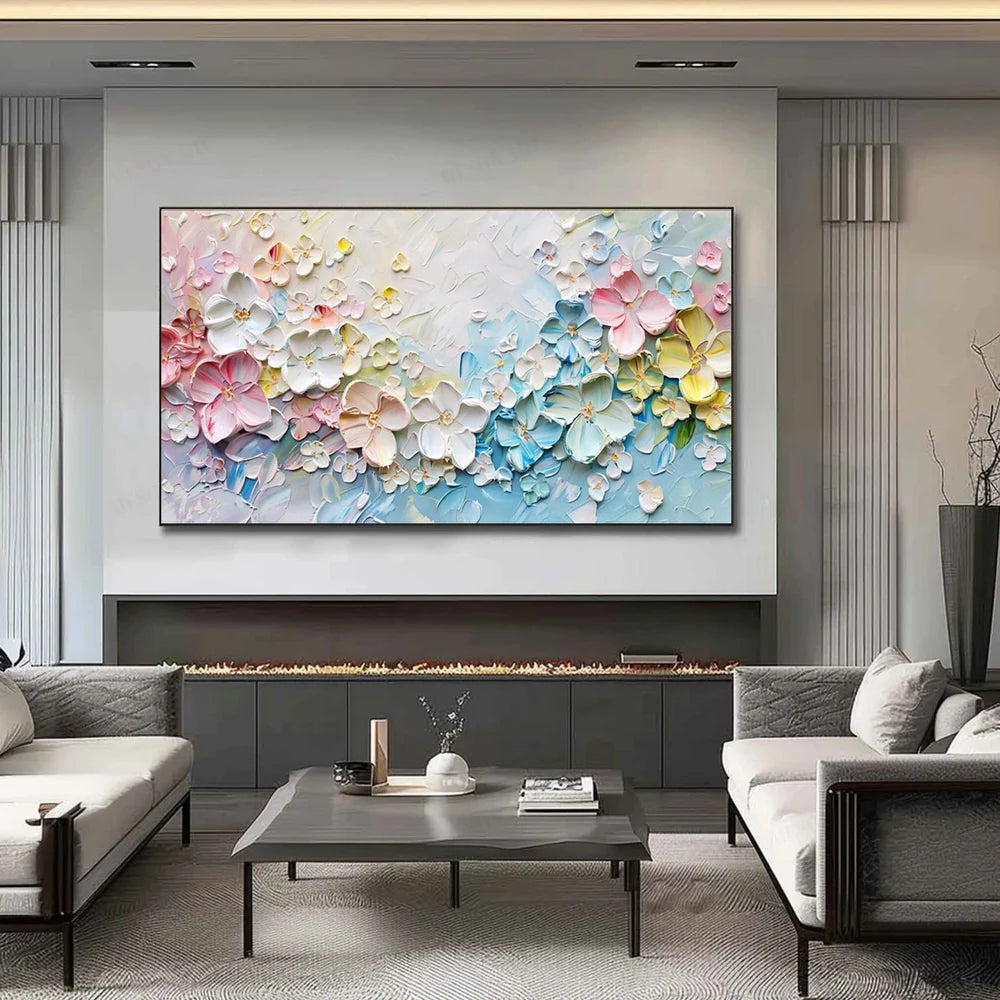 Abstract Flower And Tree Textured Canvas Art #MF006
