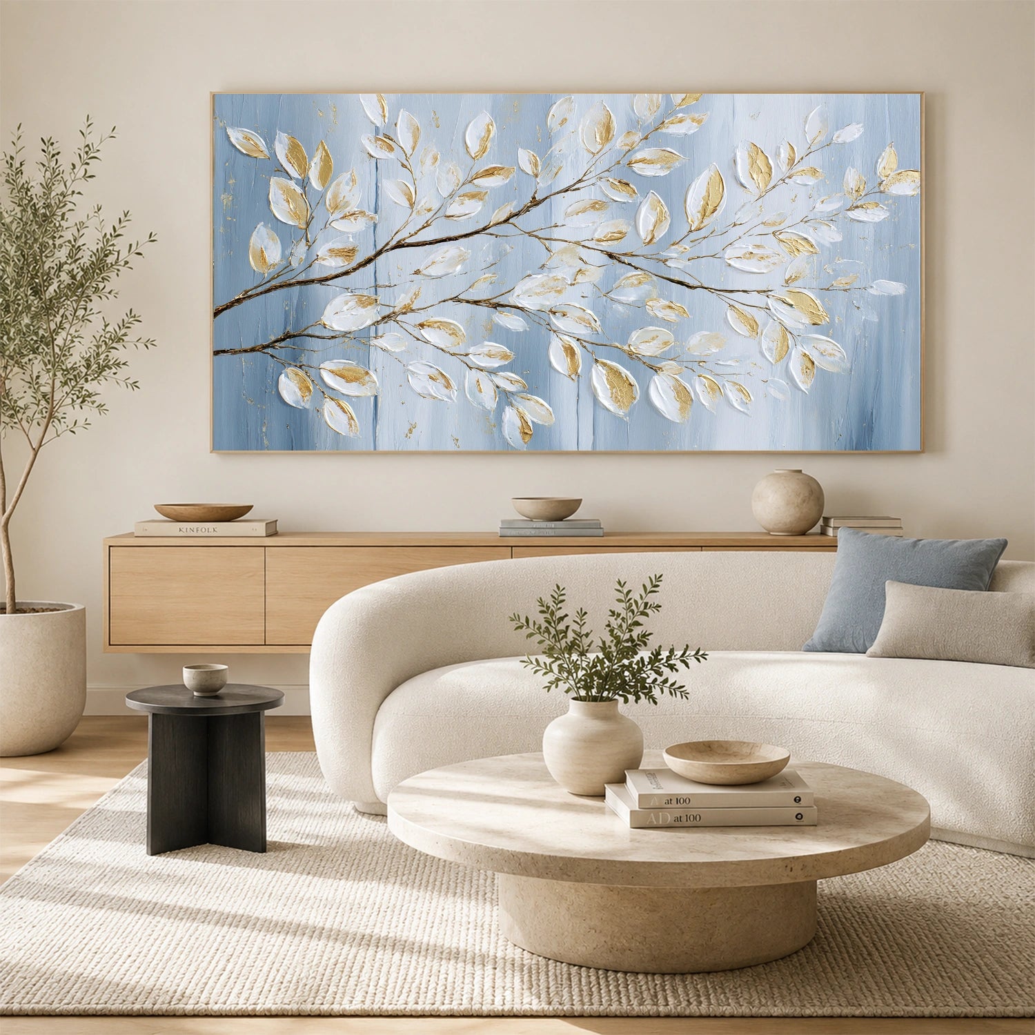 Abstract Flower And Tree Textured Canvas Art #MF200