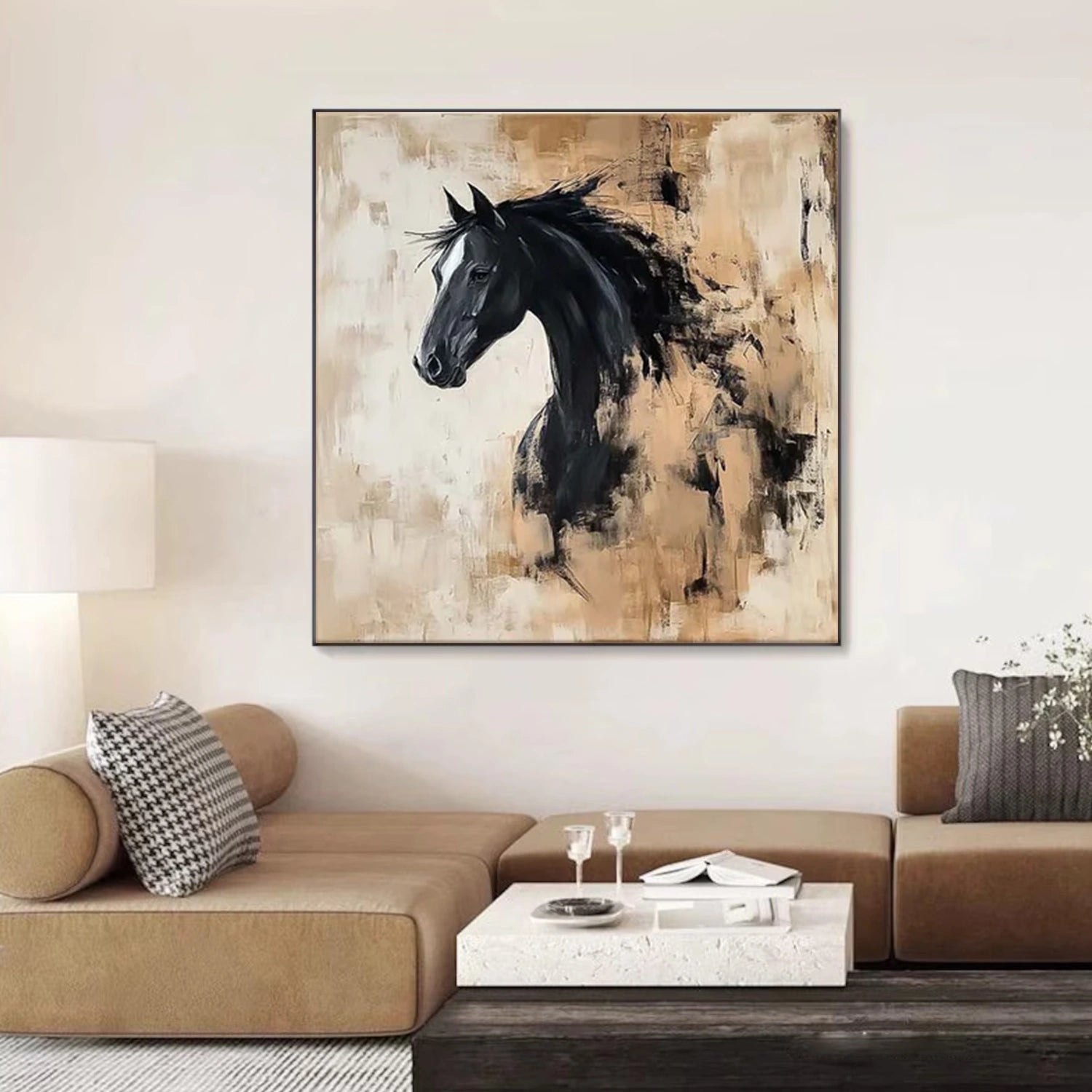 Abstract Animal Horse Canvas Art #DW095