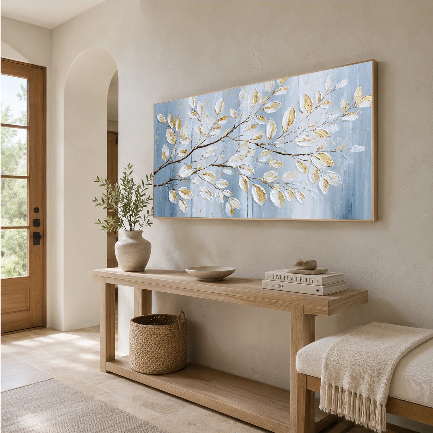 Abstract Flower And Tree Textured Canvas Art #MF200