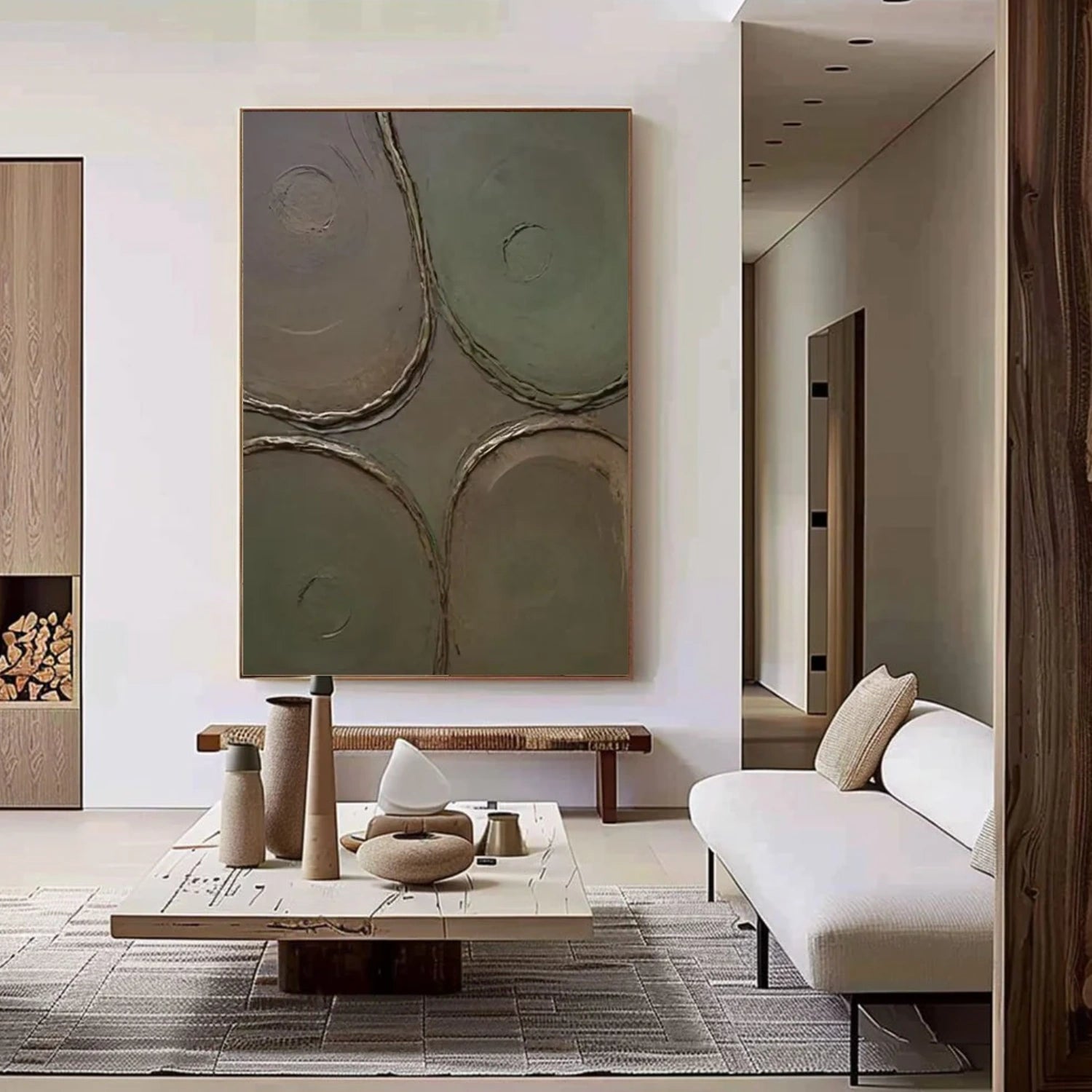 Green Minimalist Textured Canvas Art  #WM112