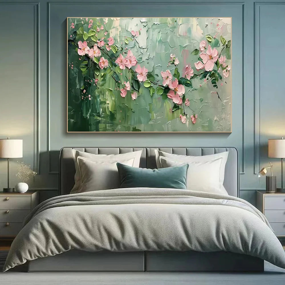 Abstract Flower And Tree Textured Canvas Art #MF033