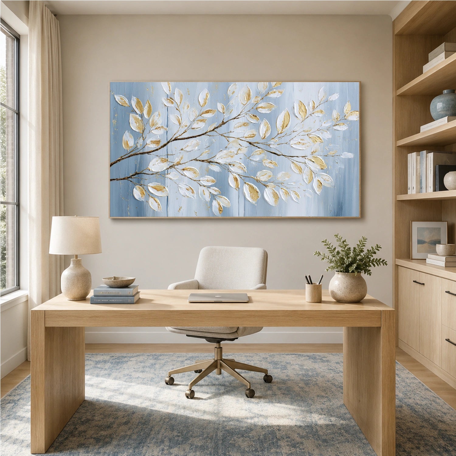 Abstract Flower And Tree Textured Canvas Art #MF200