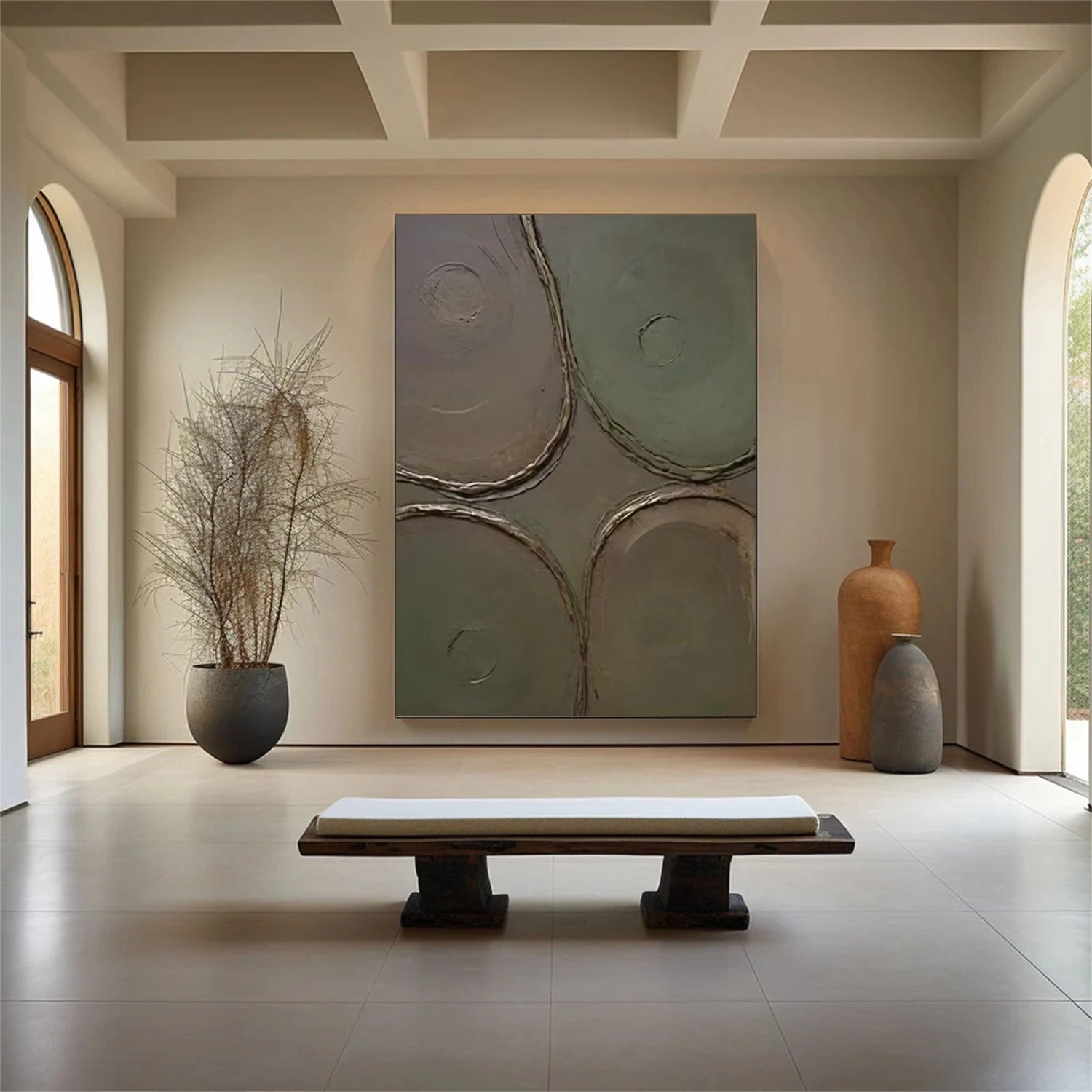 Green Minimalist Textured Canvas Art  #WM112