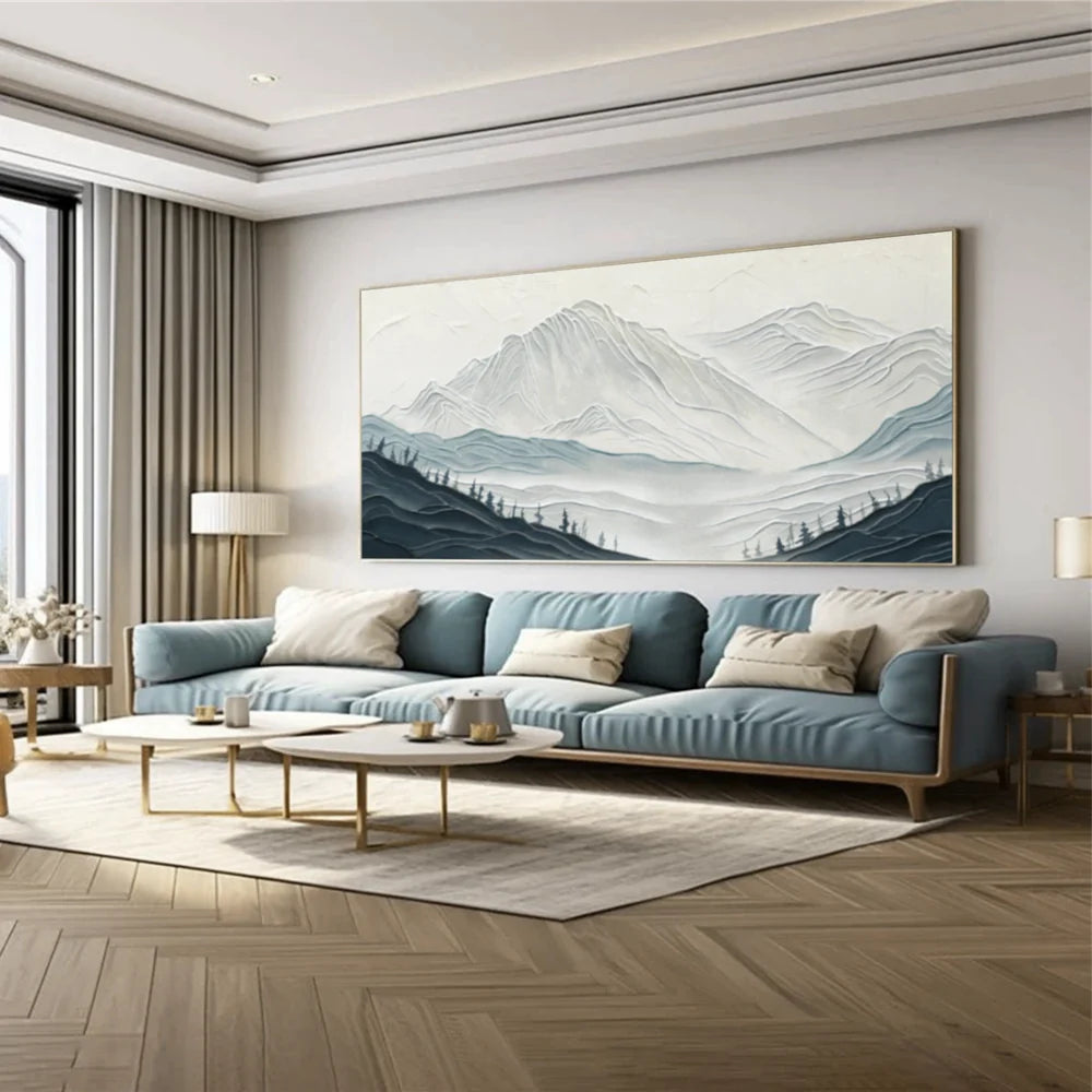 Abstract Mountain Textured Canvas Art #BT036
