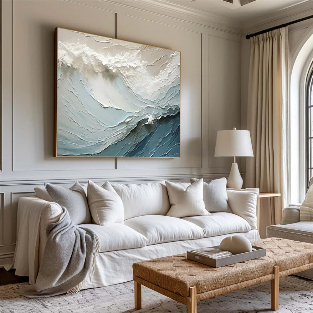Abstract Ocean And Sky Textured Canvas Art # OC031