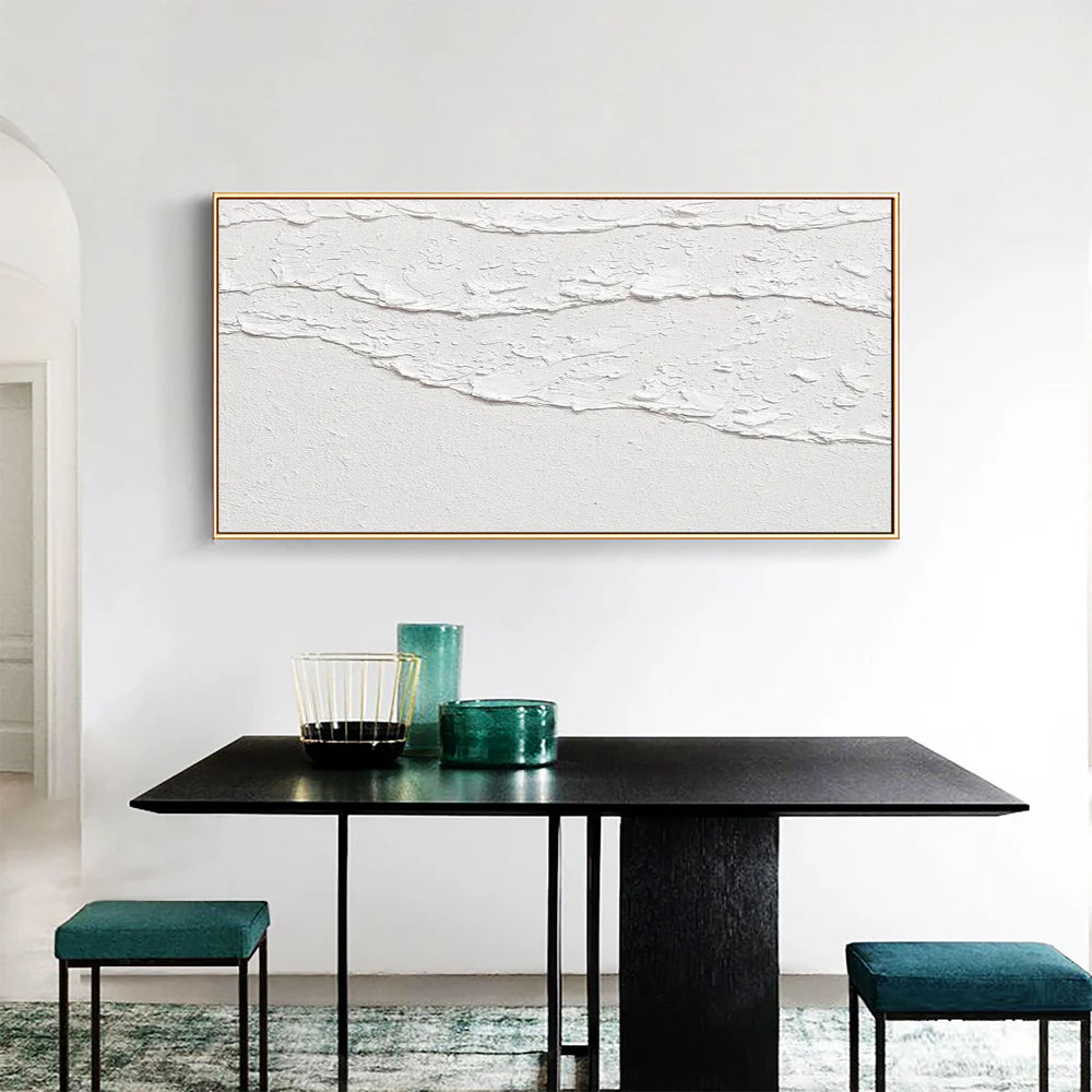 White Minimalist Textured Wall Art #WM003