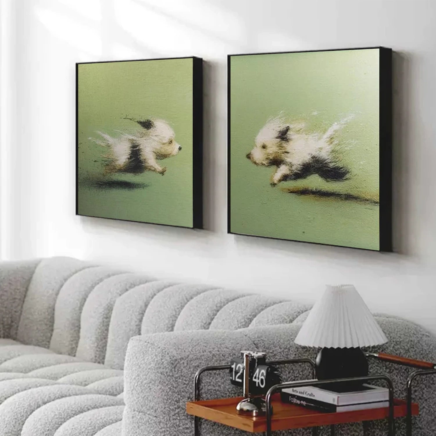 Abstract Animal Dog Canvas Art Set of 2 #DW142