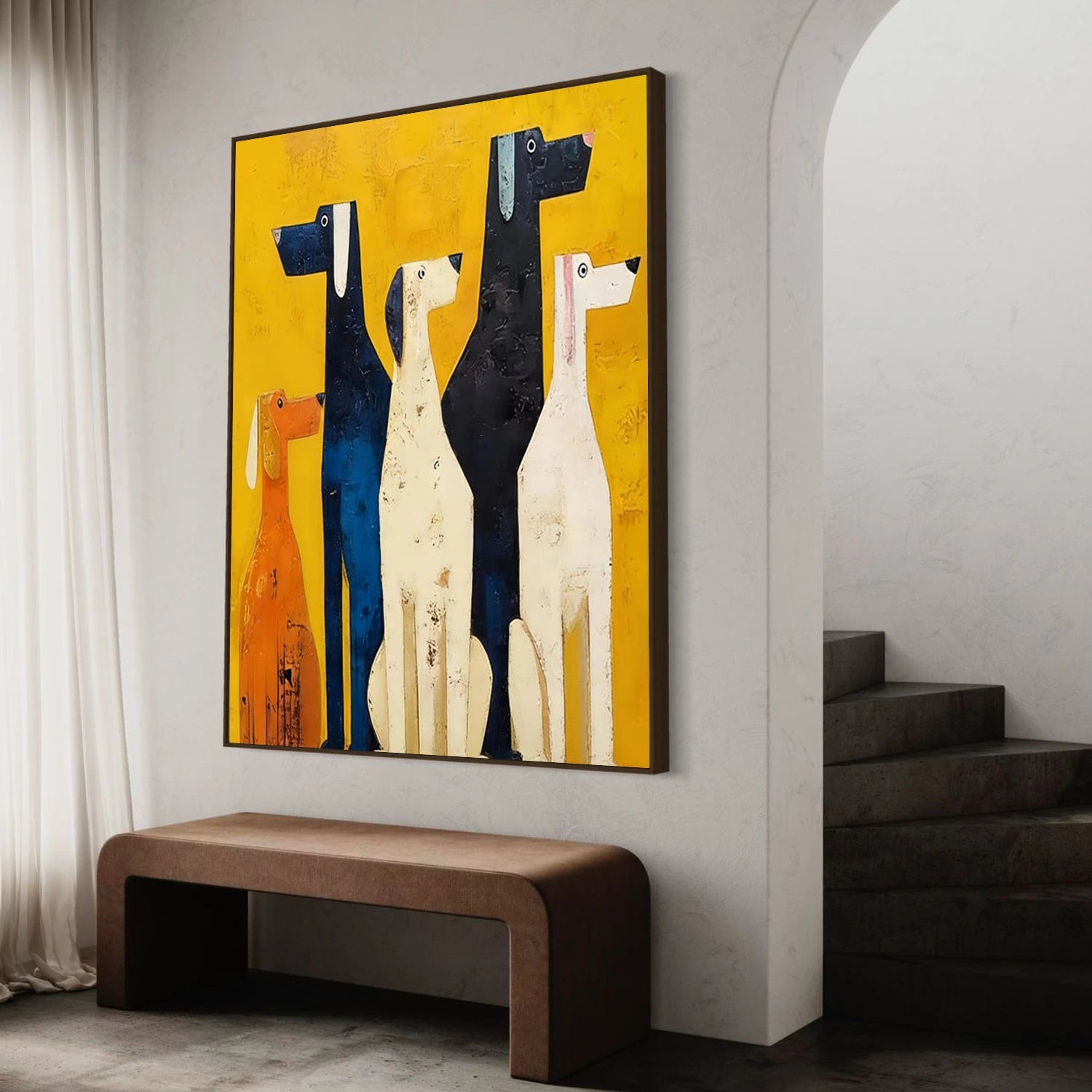 Abstract Animal Dog Canvas Art #DW141