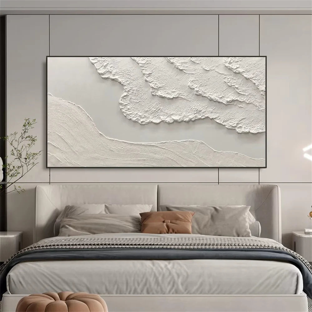 White Minimalist Textured Wall Art #WM020