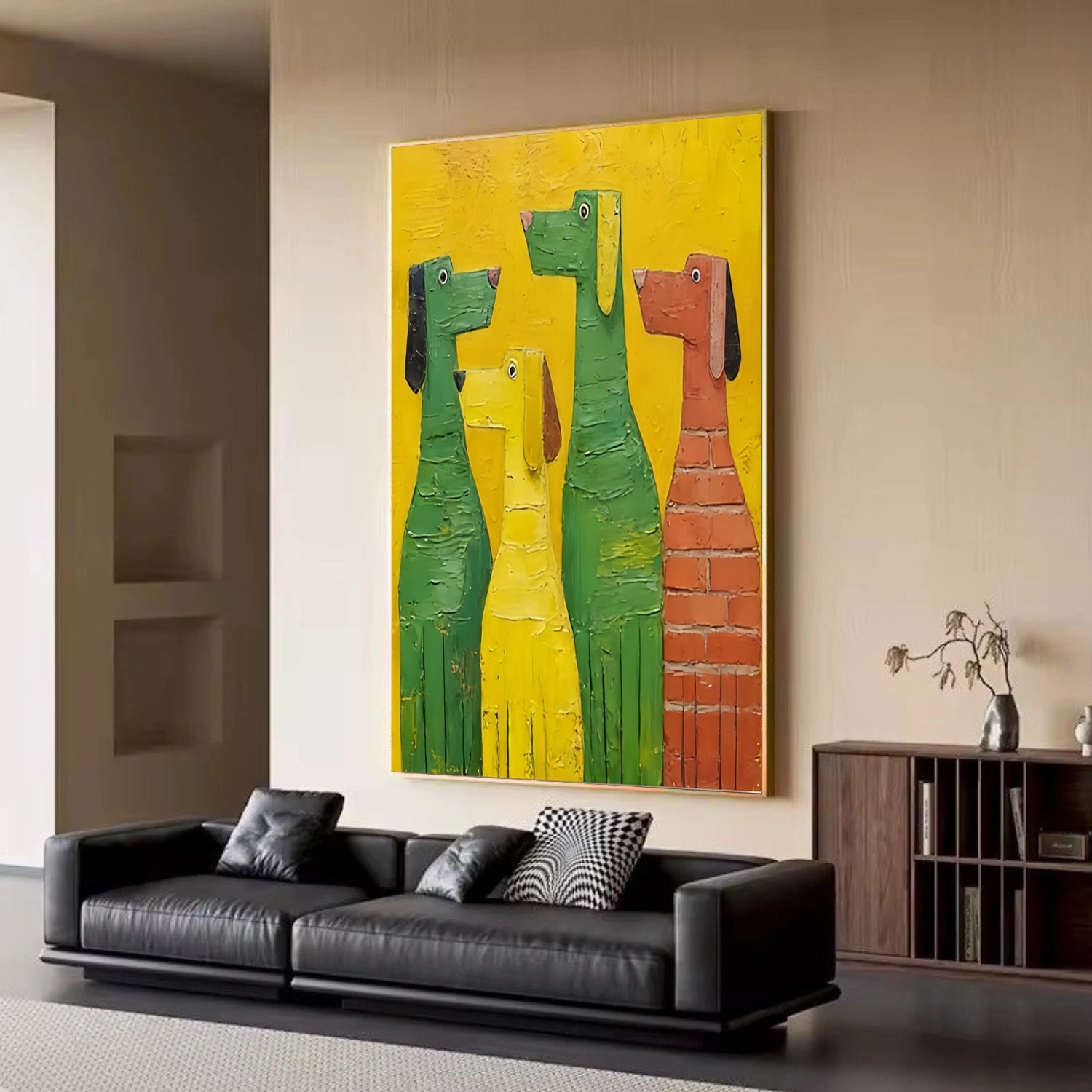 Abstract Animal Dog Canvas Art #DW140