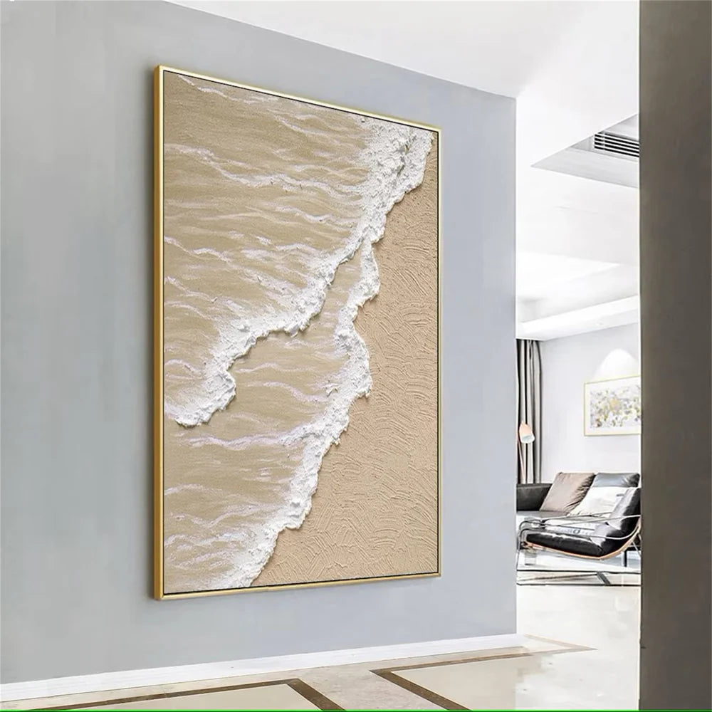 Minimalist Ocean And Sky Textured Canvas Art #OC034