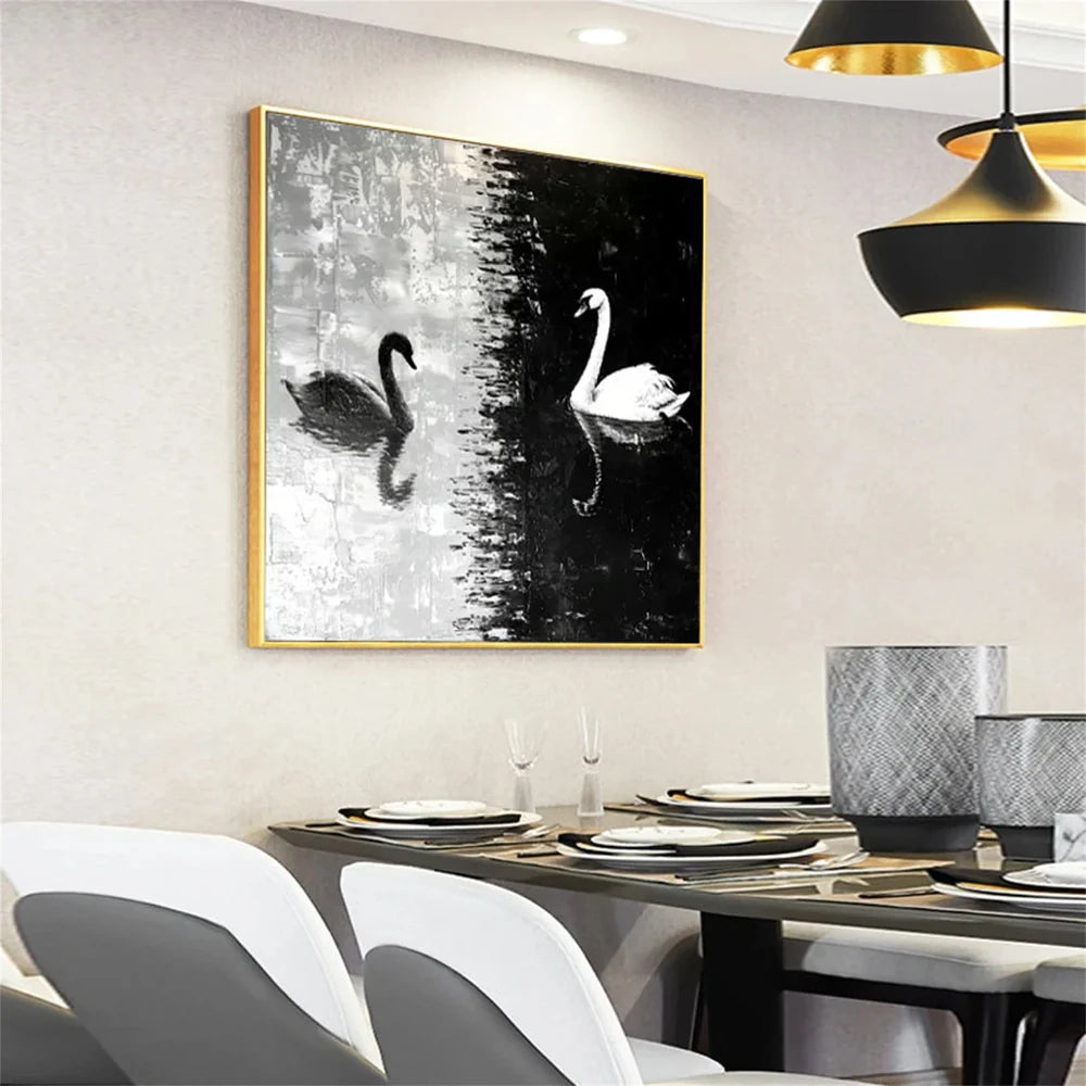 Black & White Abstract Animal Canvas Art #DW032
