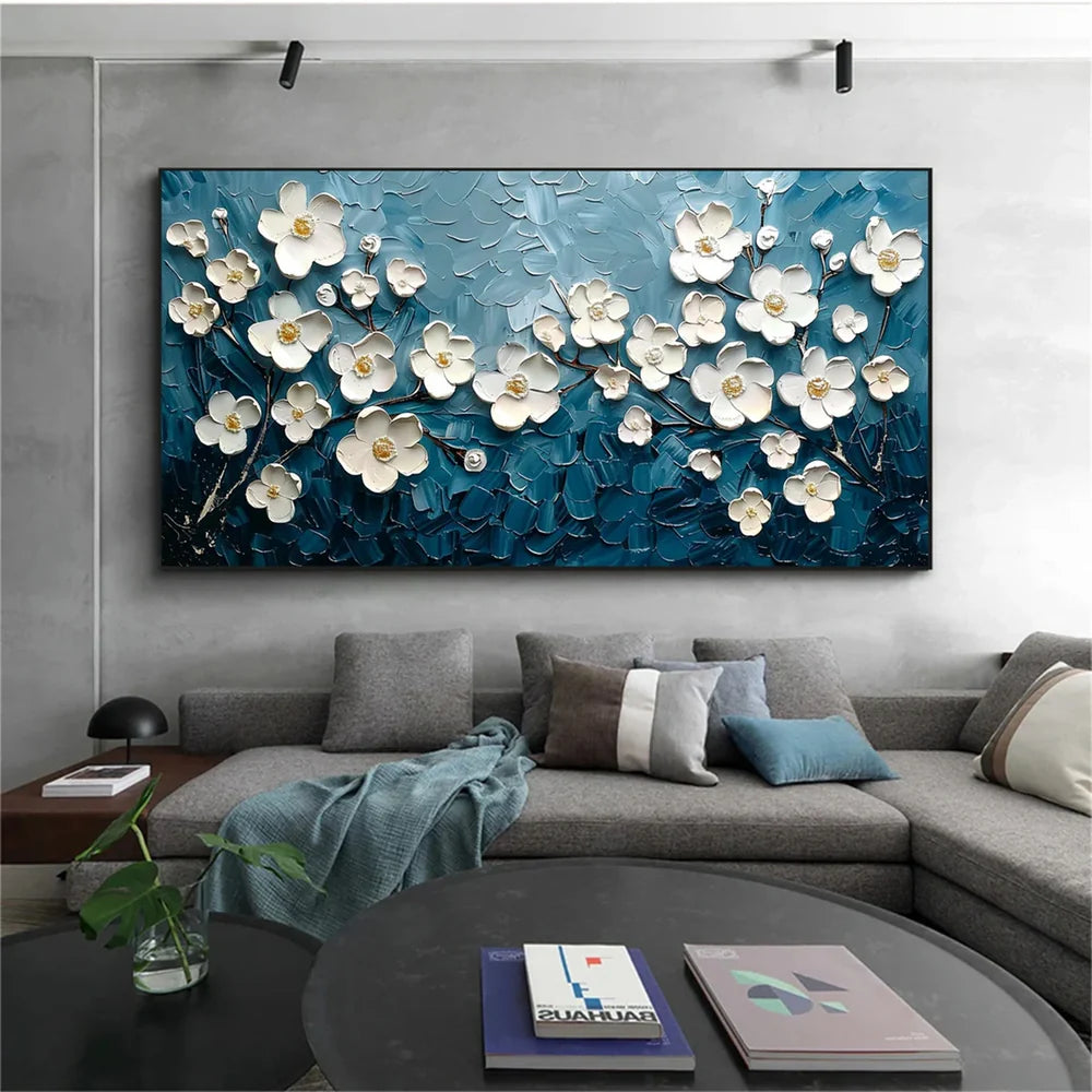 Abstract Flower And Tree Textured Canvas Art #MF028