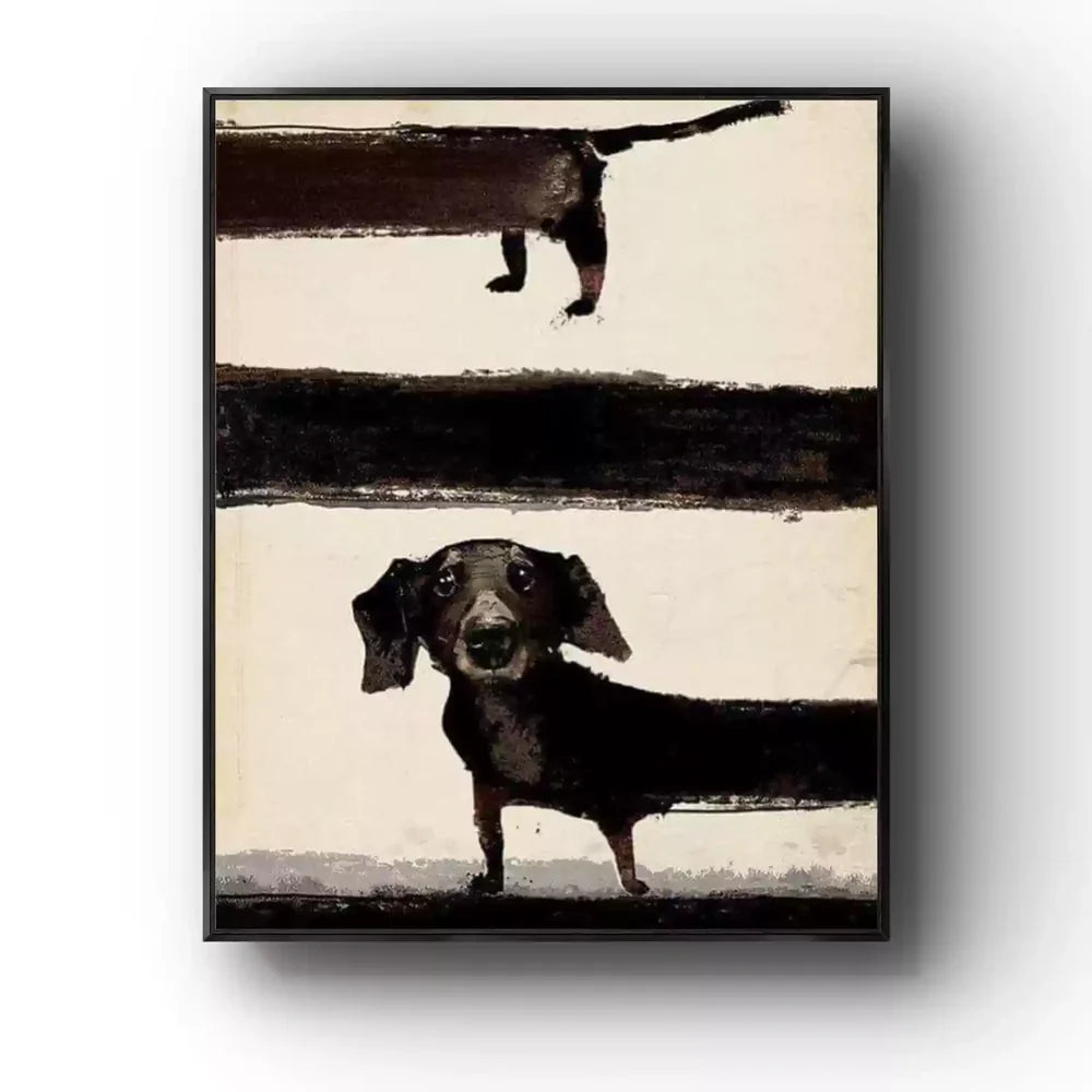 Abstract Animal Dog Canvas Art #DW031