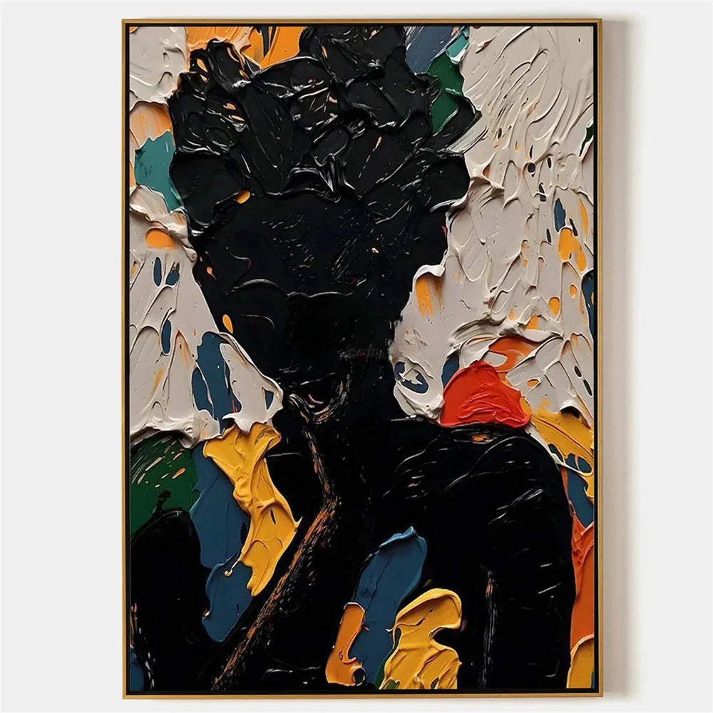 Abstract Portrait Textured Wall Art # LA012