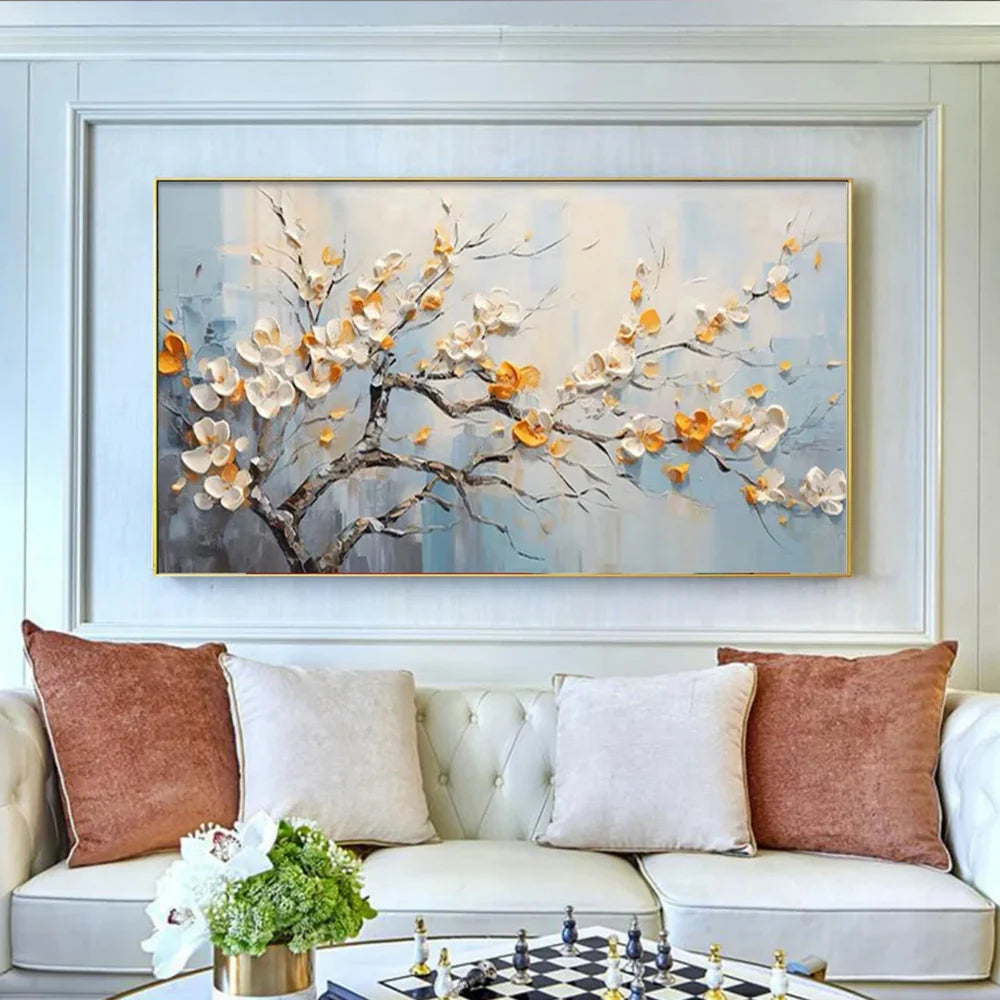 Abstract Flower And Tree Textured Canvas Art #MF010