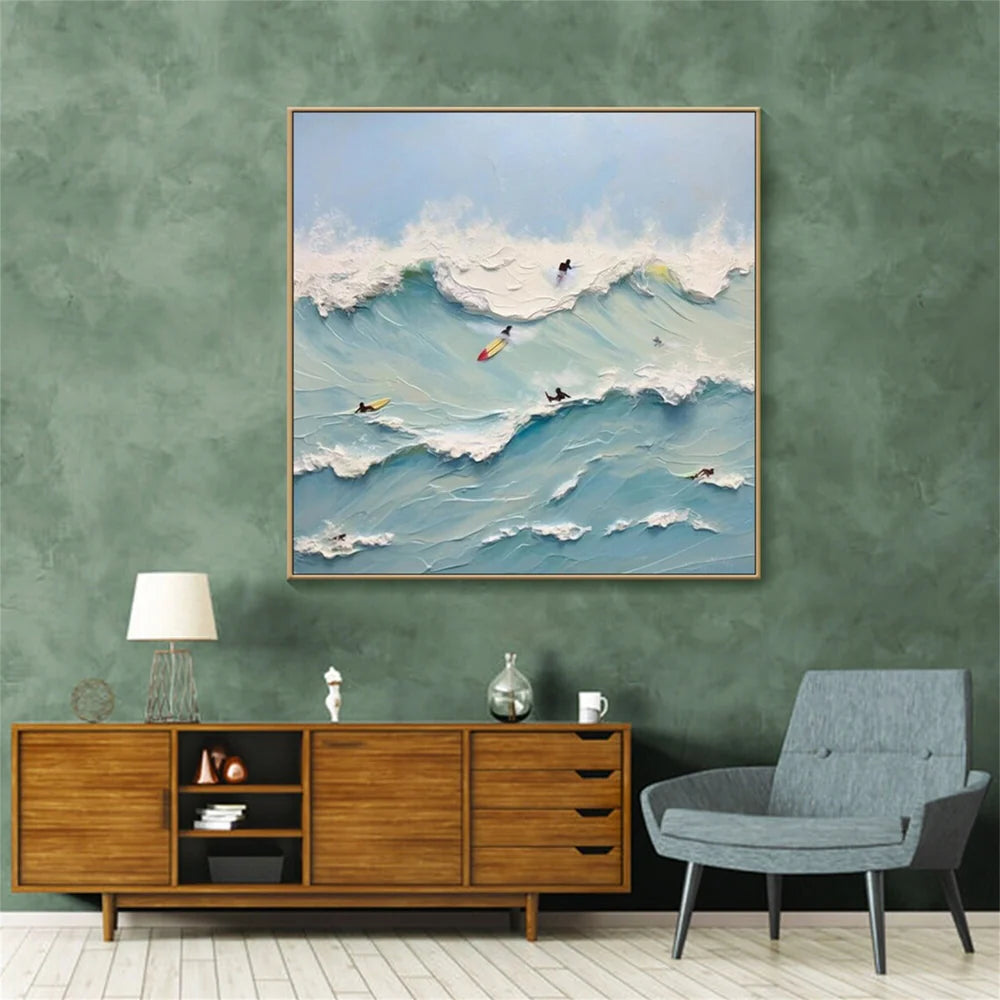 Surfing Sport Textured Canvas Painting #PB030